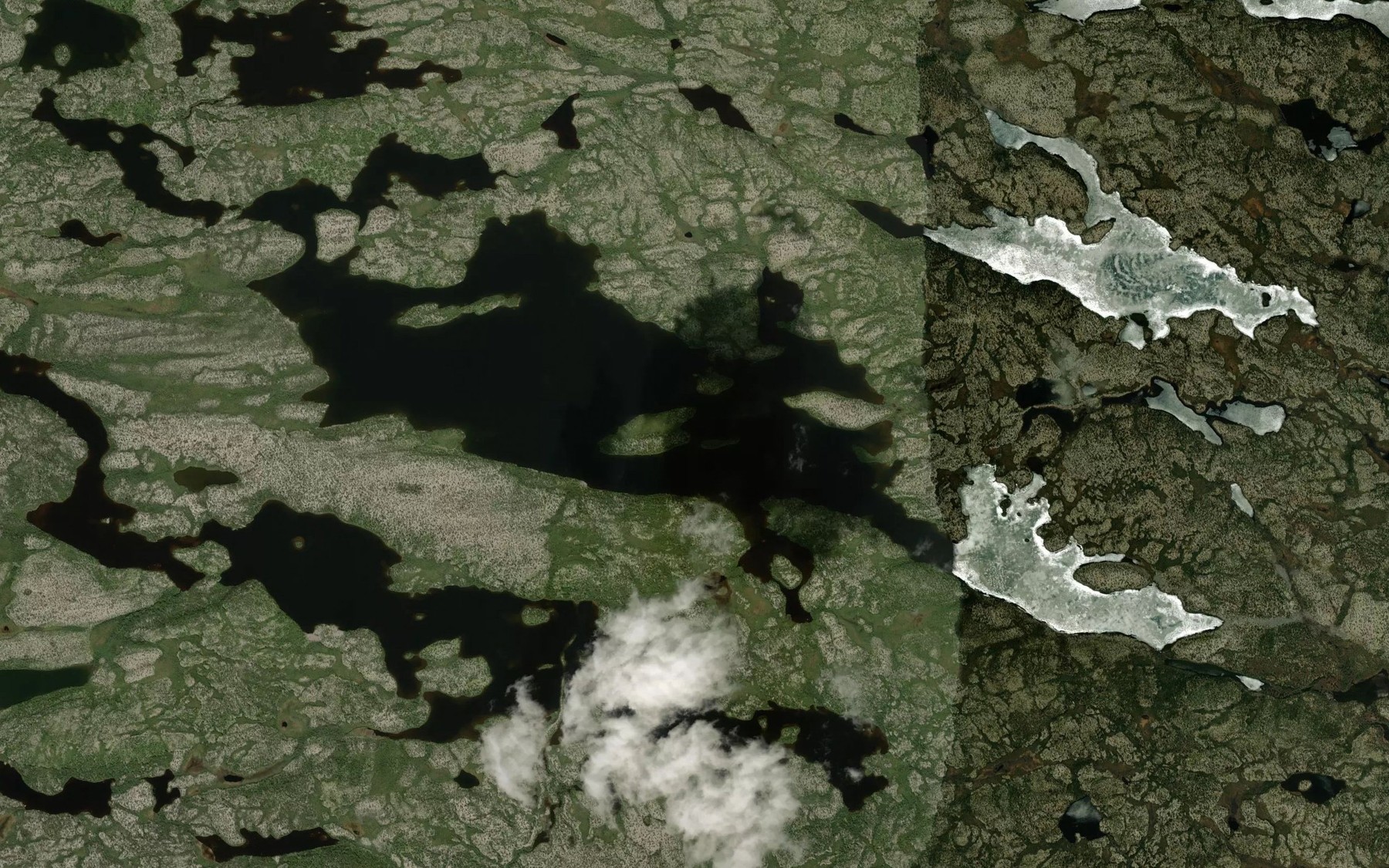 Satellite map of the Lac Kawaskasu