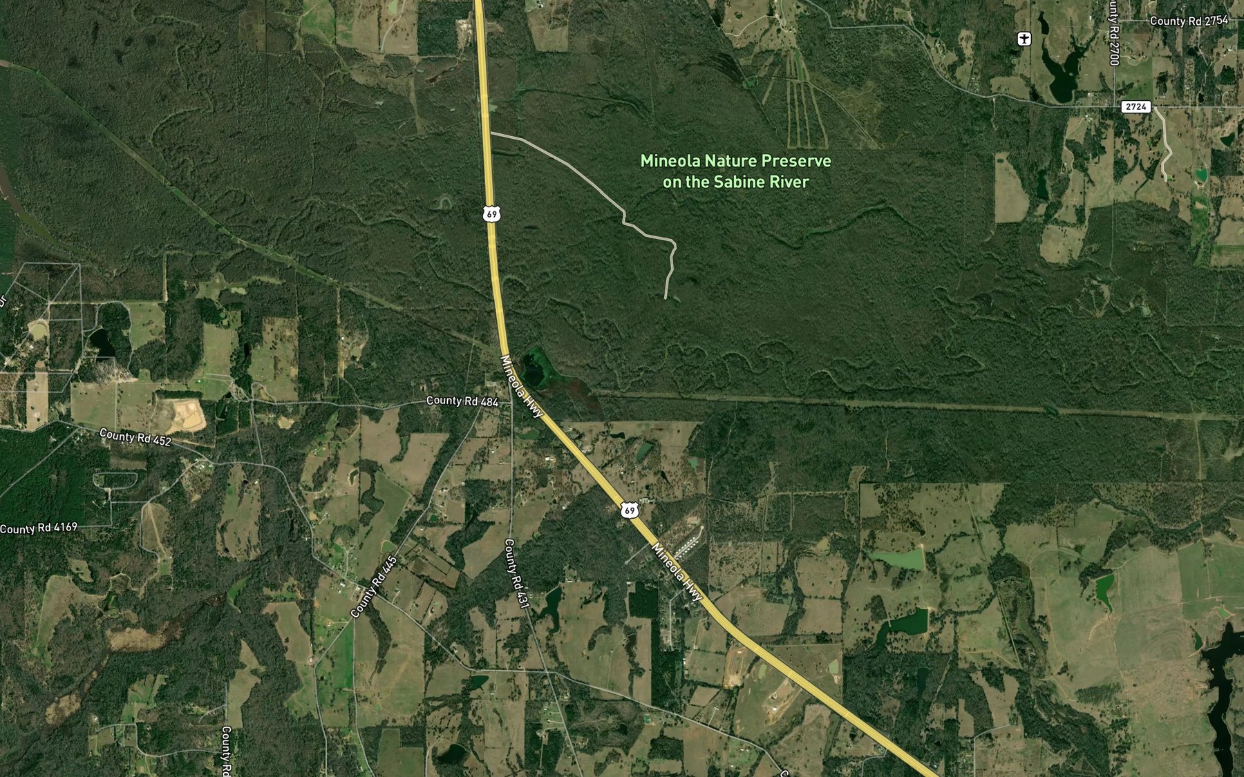 Satellite map of the Winding Branch