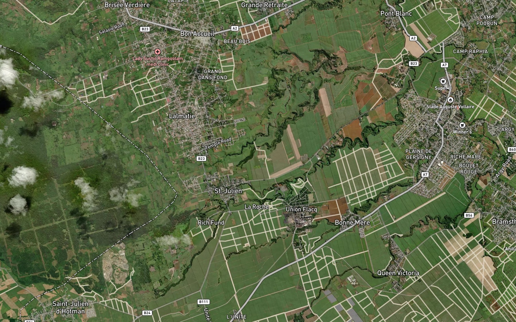 Satellite map of the Riviere Saint-Louis