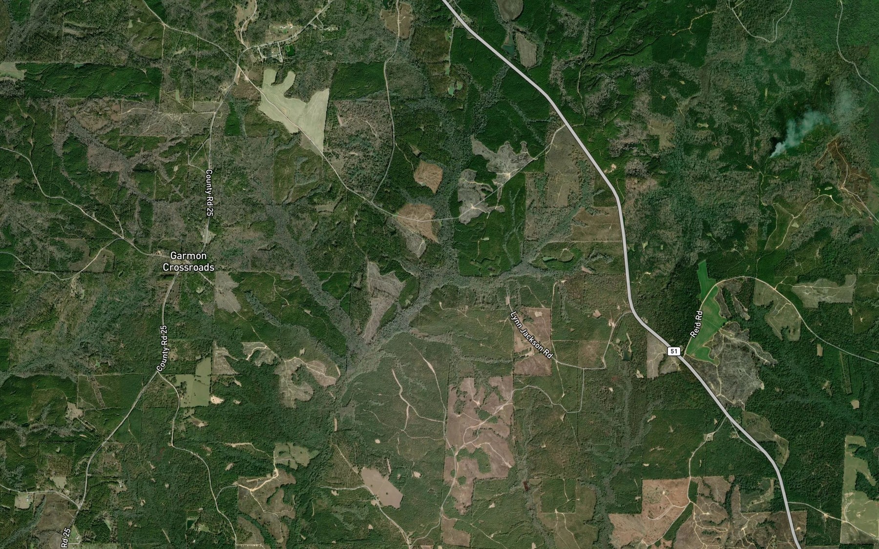 Satellite map of the Polecat Branch