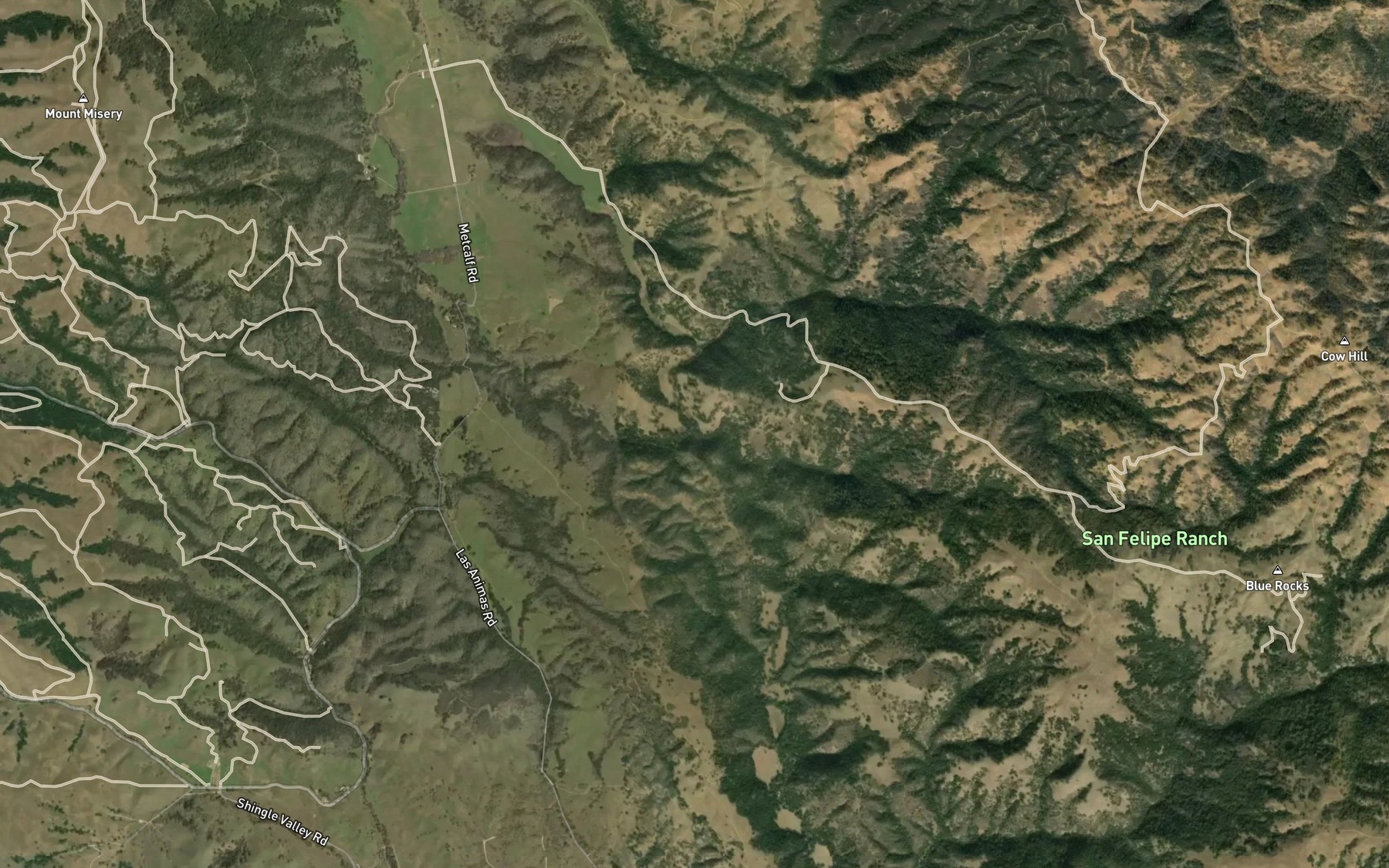 Satellite map of the Cow Creek