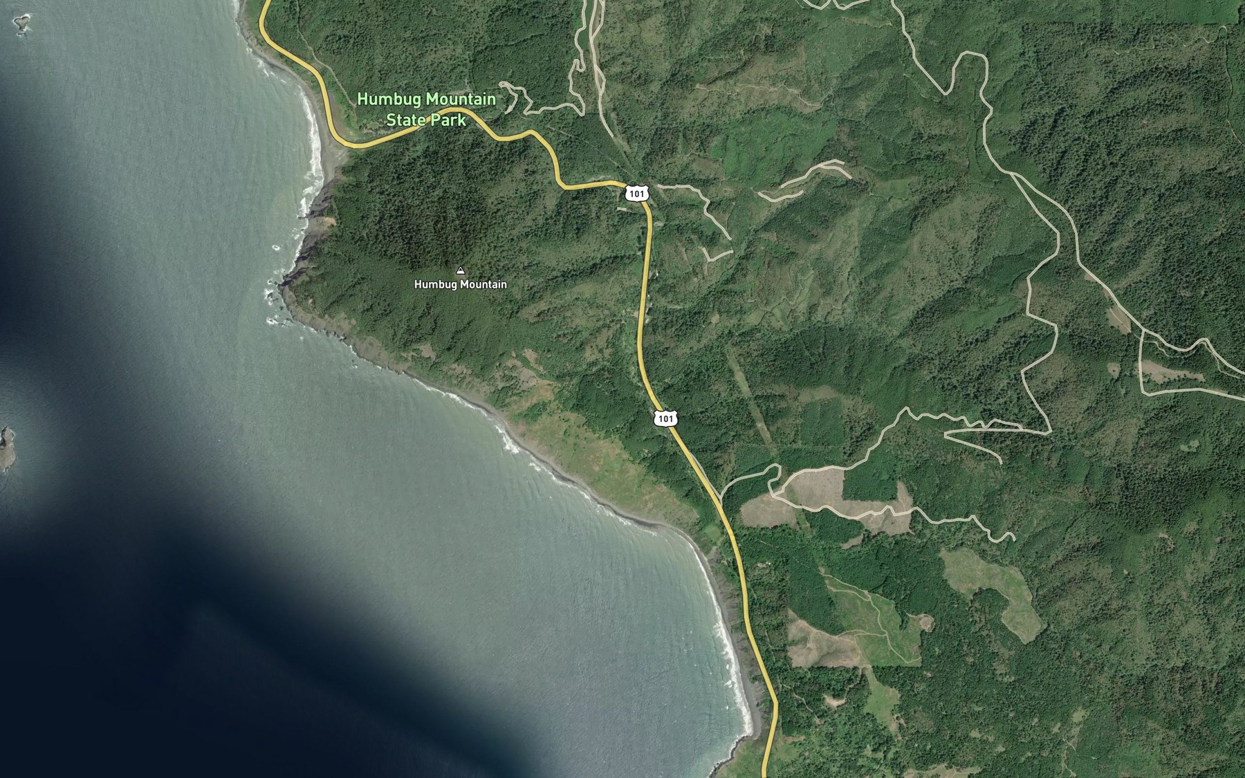 Satellite map of the Beartrap Creek