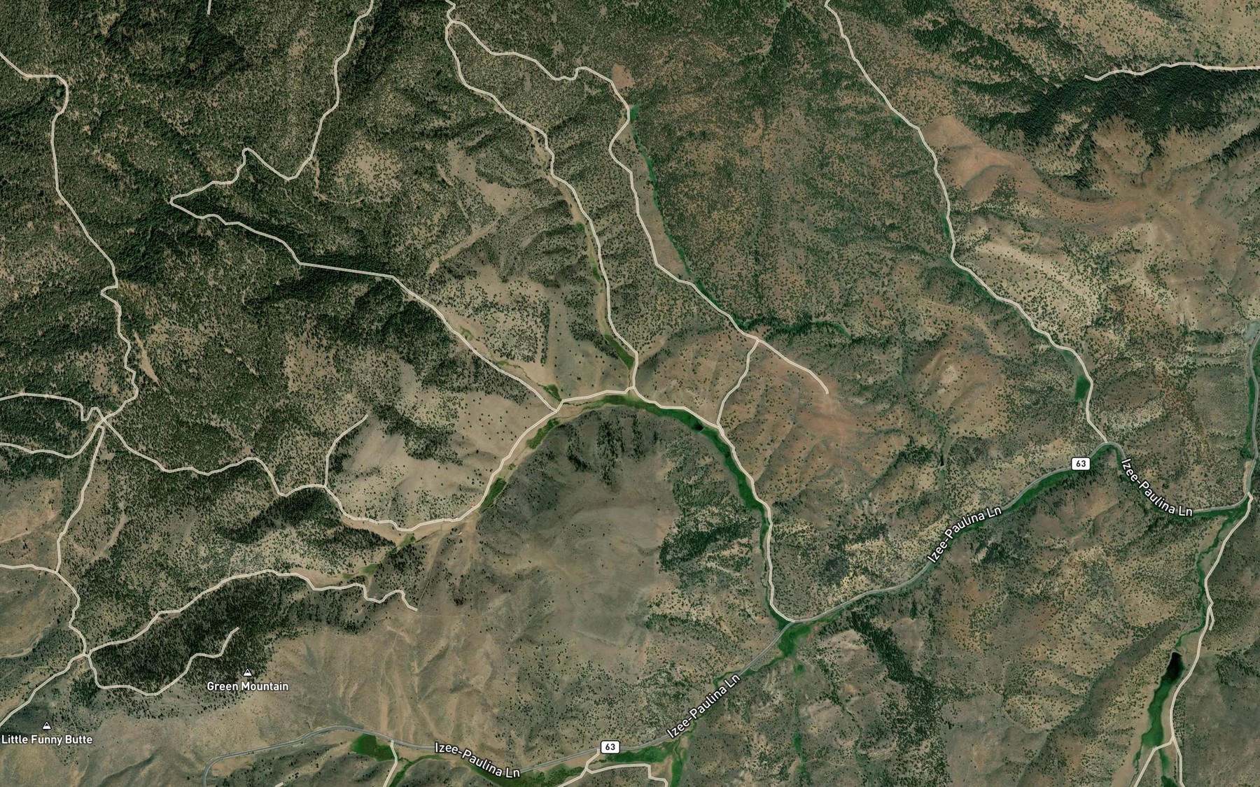 Satellite map of the Wilson Creek