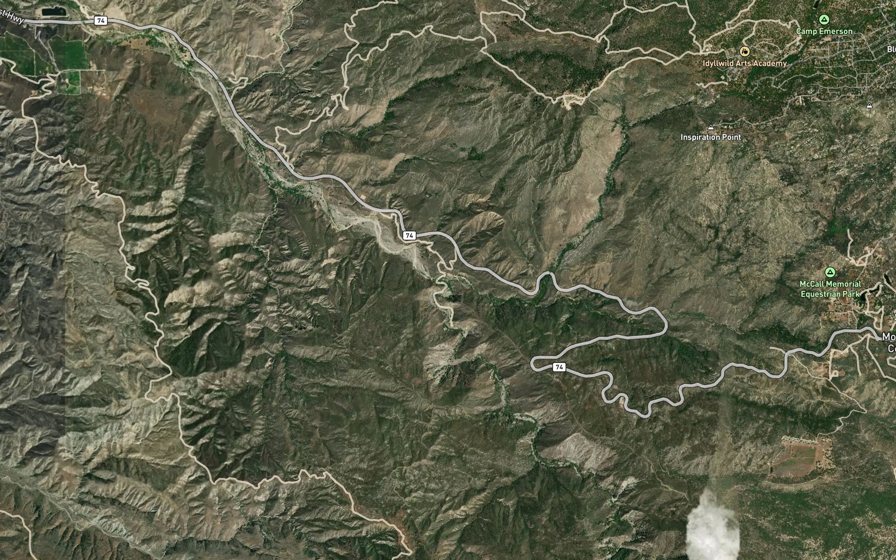 Satellite map of the Dry Creek