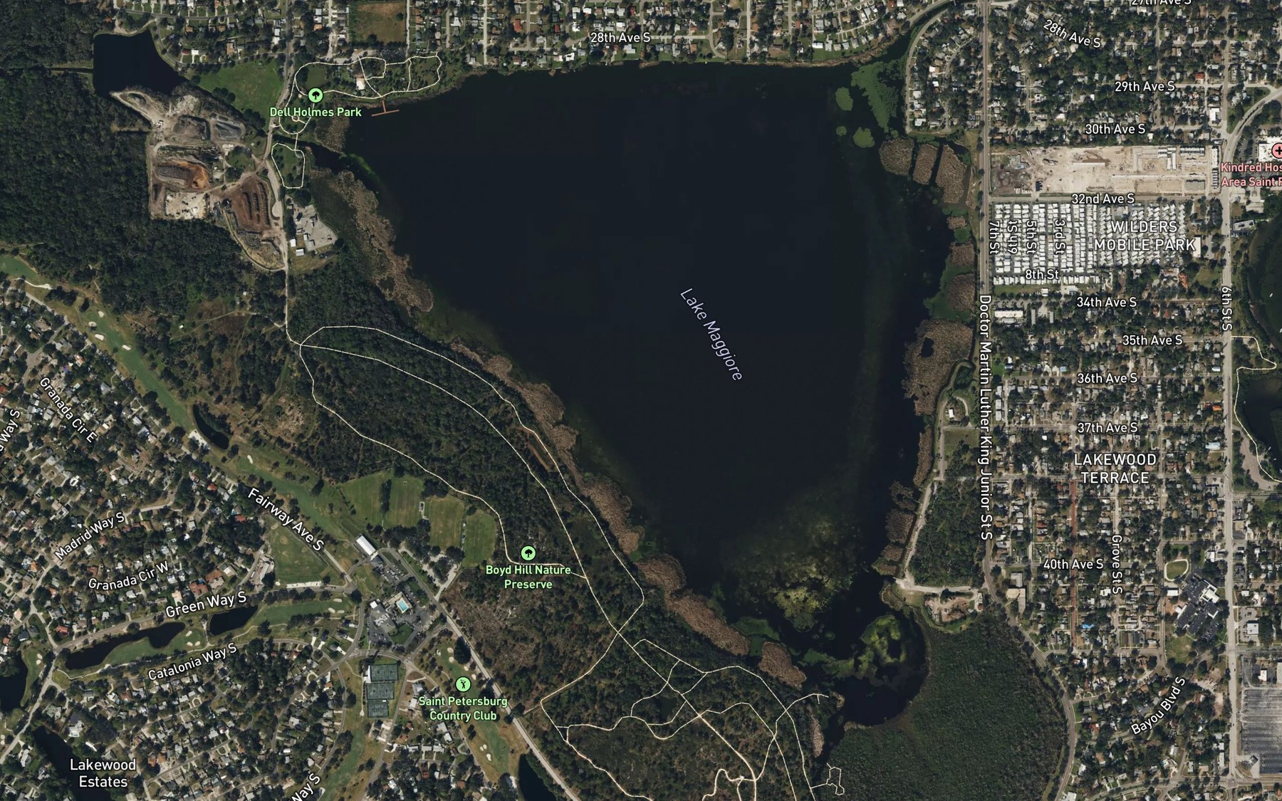 Satellite map of the Lake Maggiore