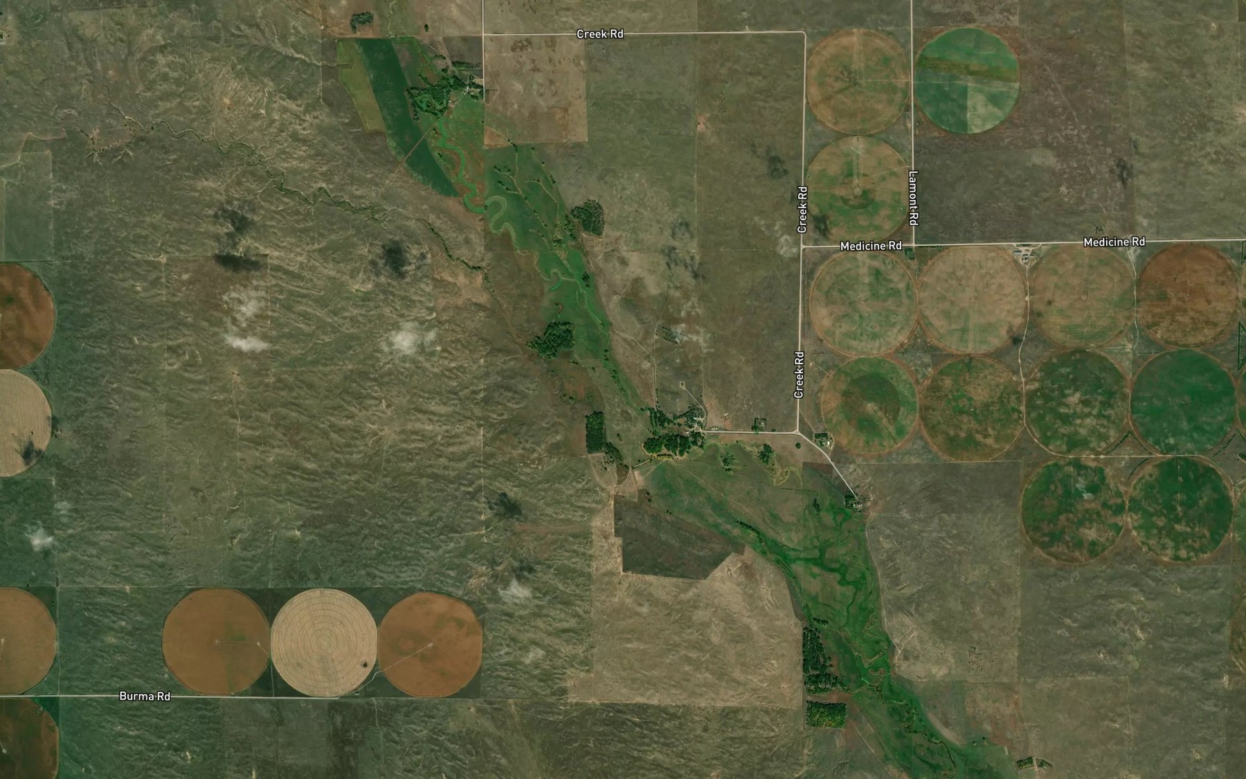 Satellite map of the Dry Creek