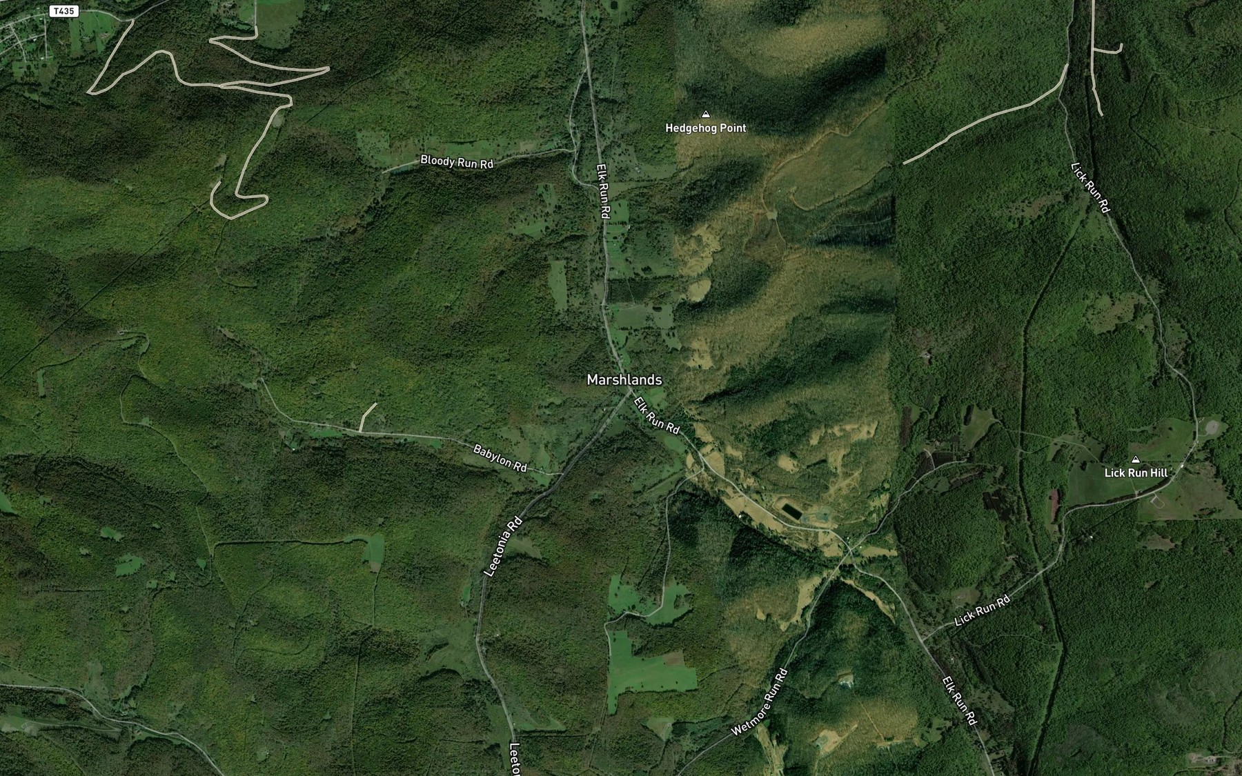 Satellite map of the Gormania Branch
