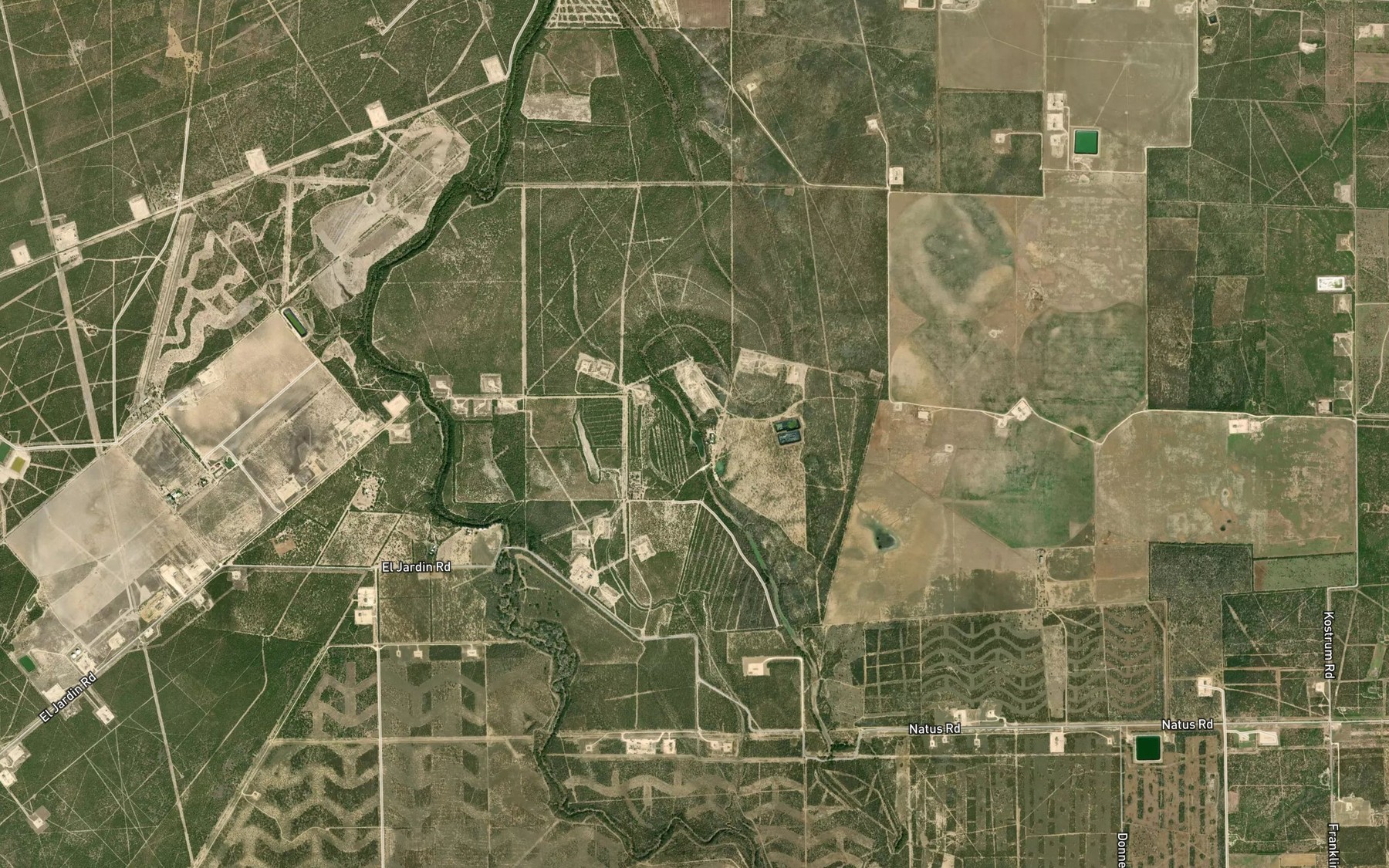 Satellite map of the Cayman Lake