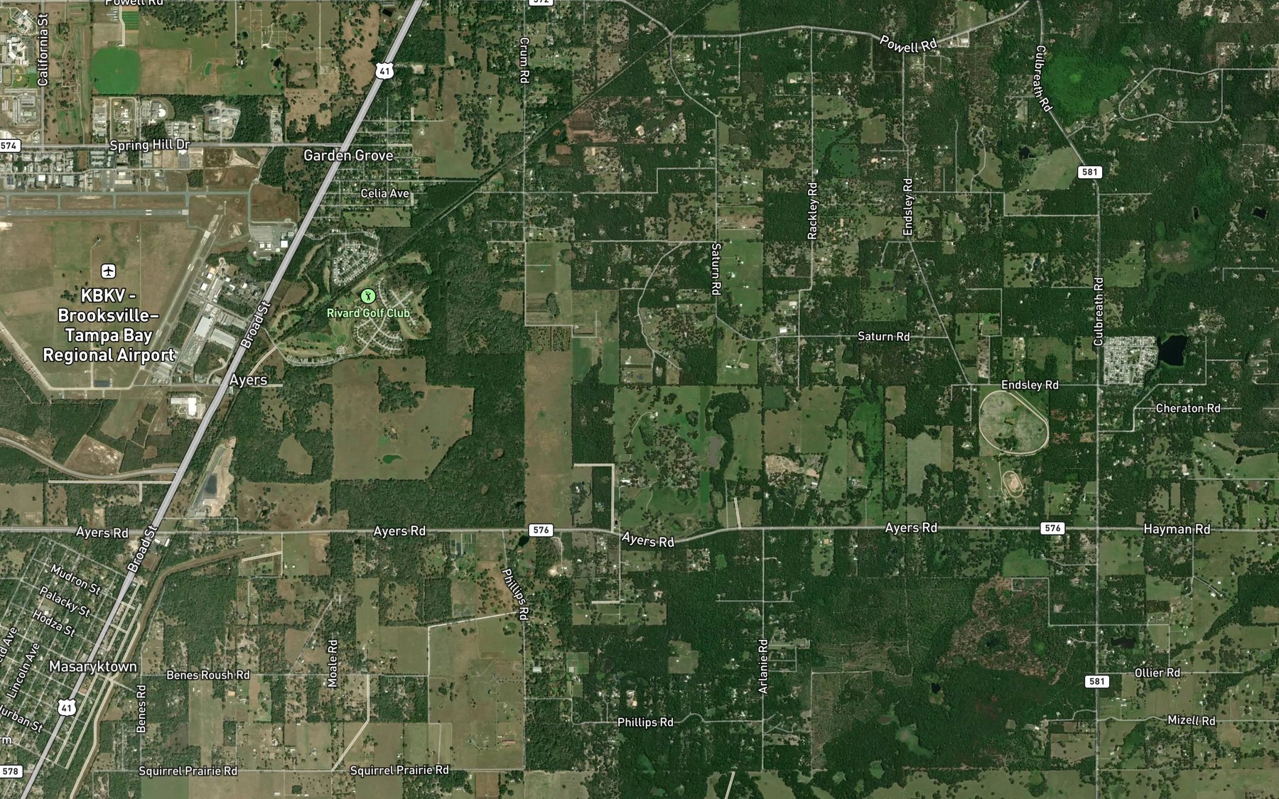 Satellite map of the Cypress Pond