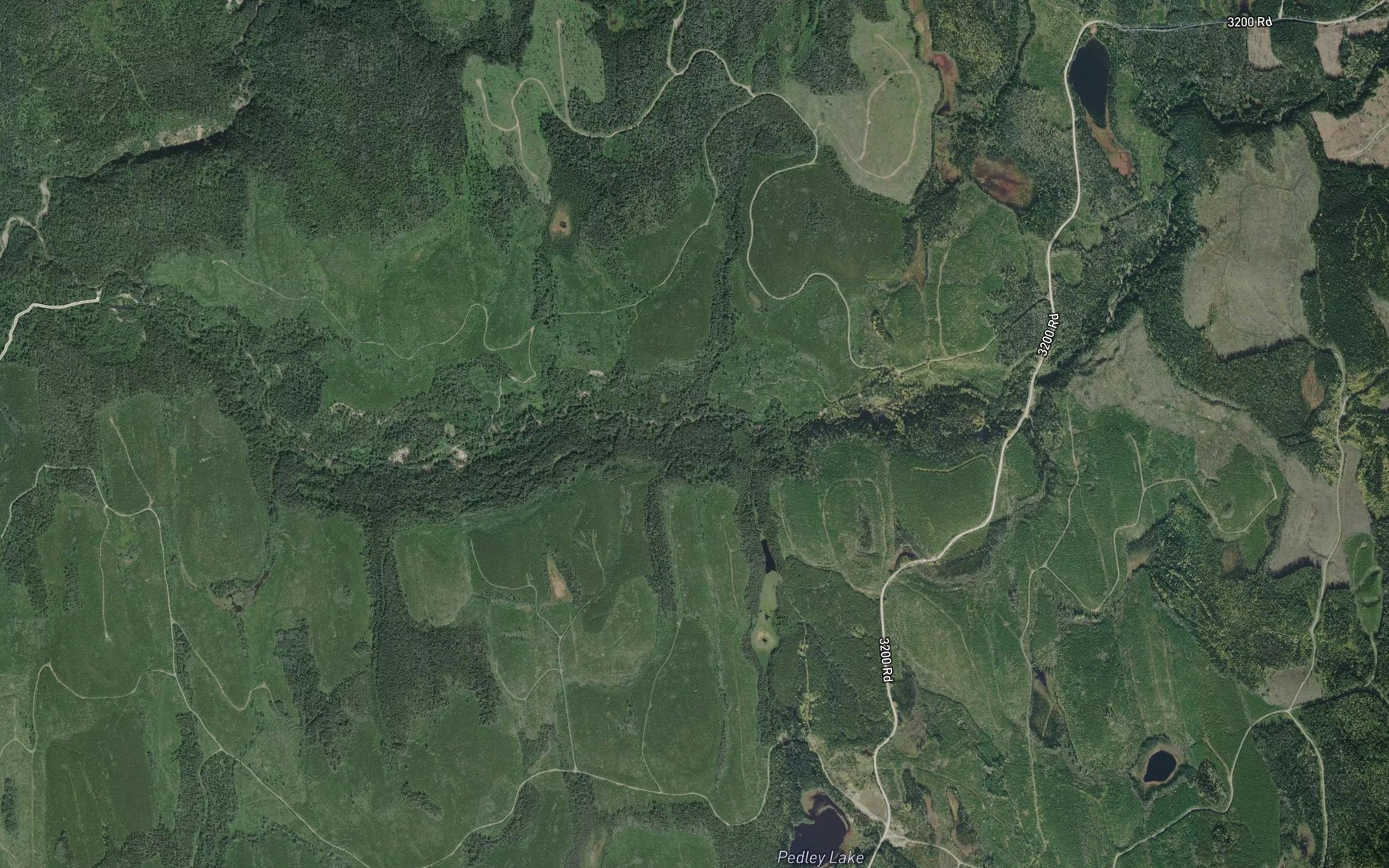 Satellite map of the Little Hixon Creek
