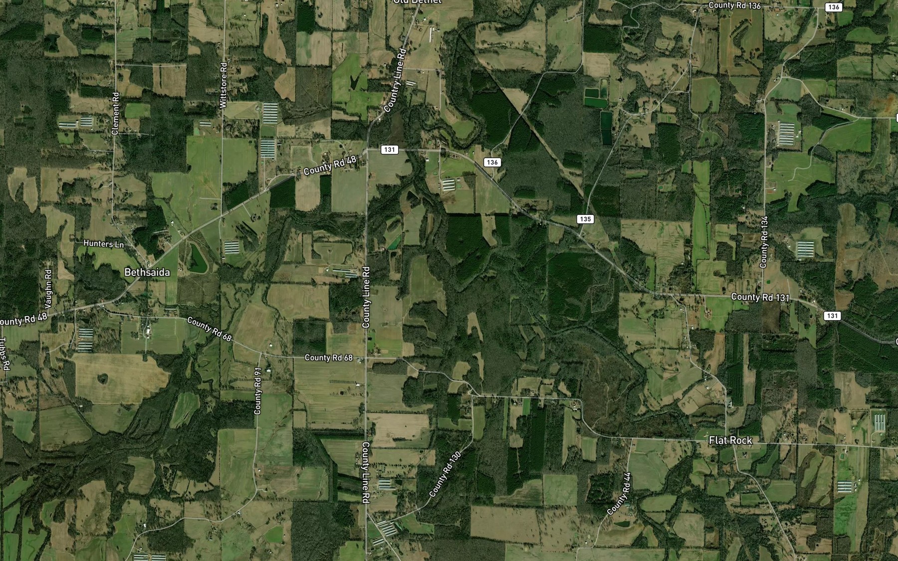 Satellite map of the Lick Branch