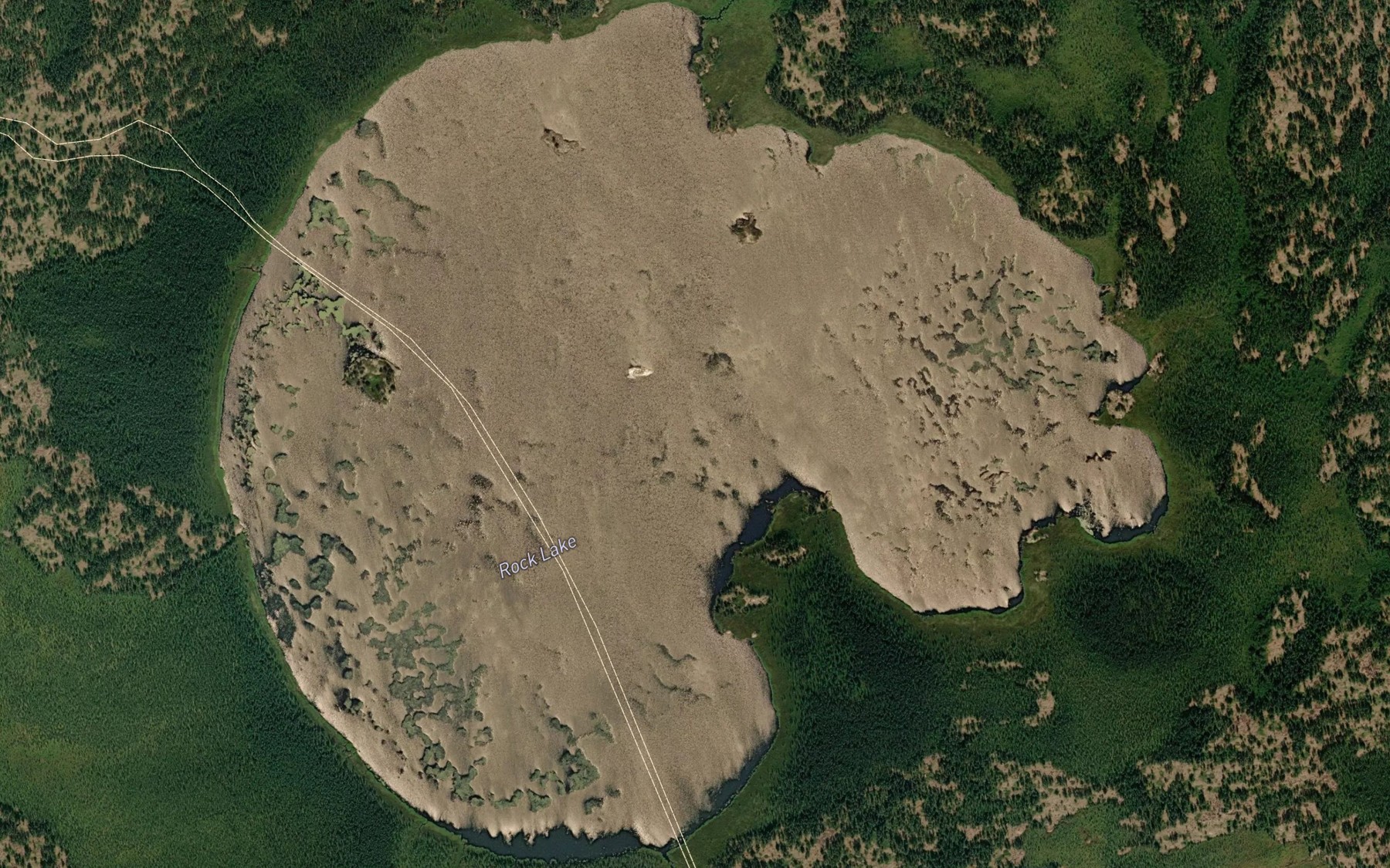 Satellite map of the Rock Lake