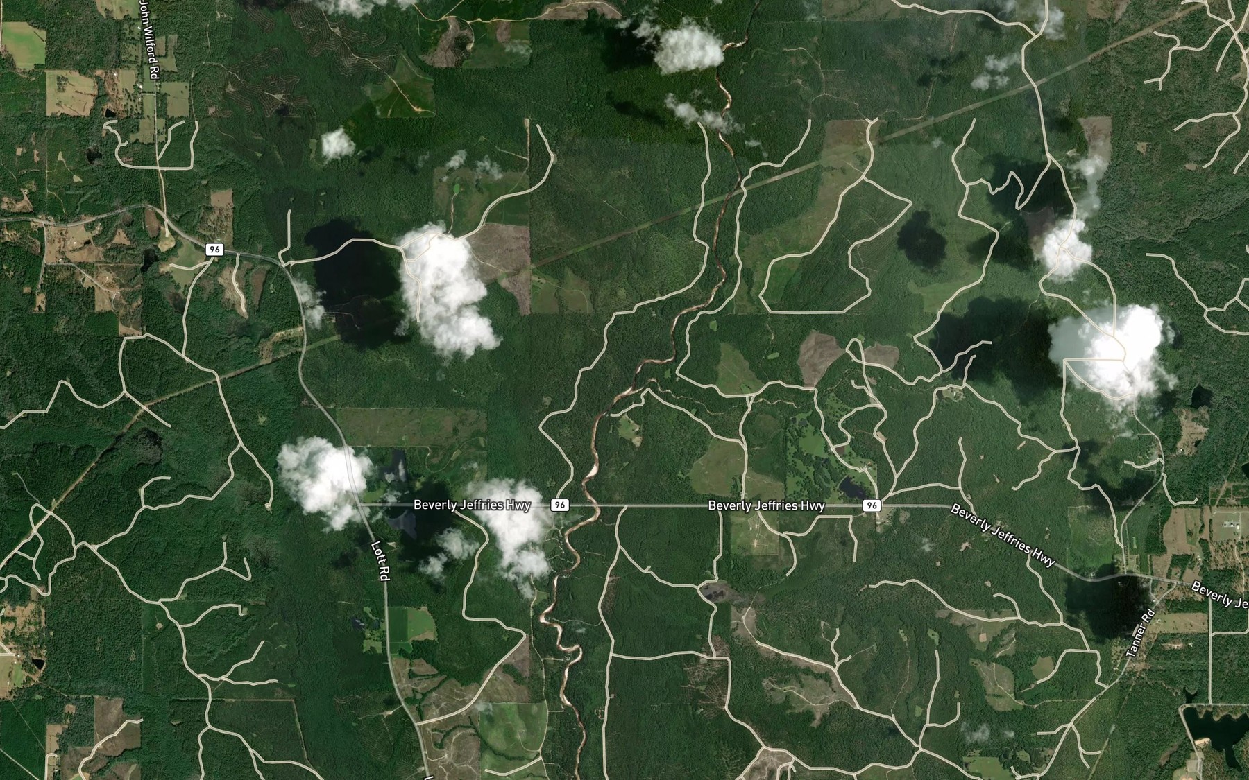 Satellite map of the Bennett Creek