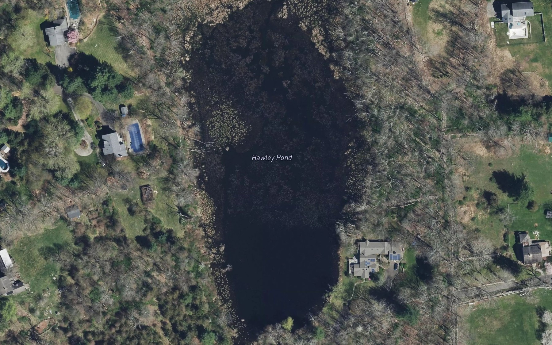 Satellite map of the Hawley Pond