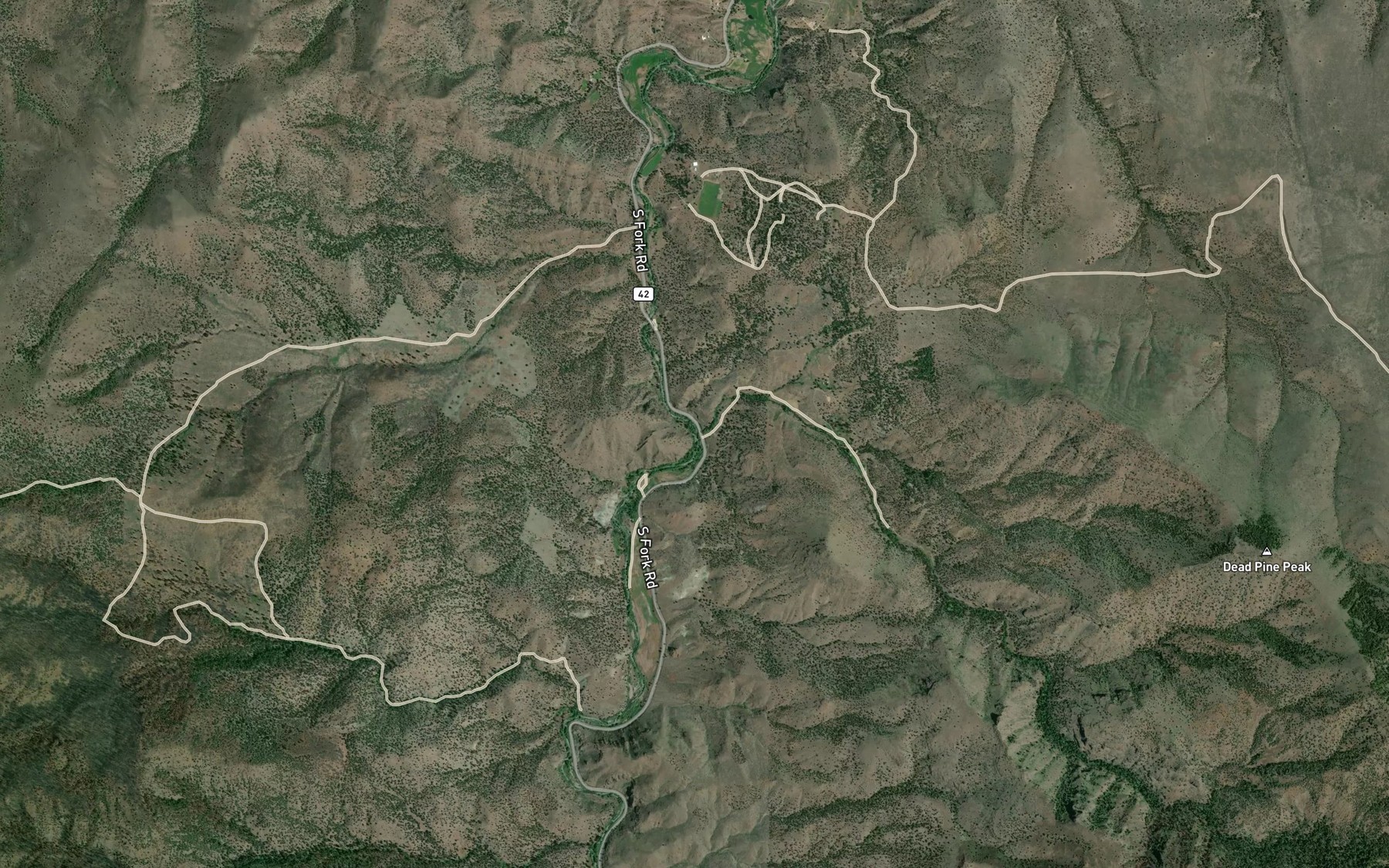 Satellite map of the Smoky Creek