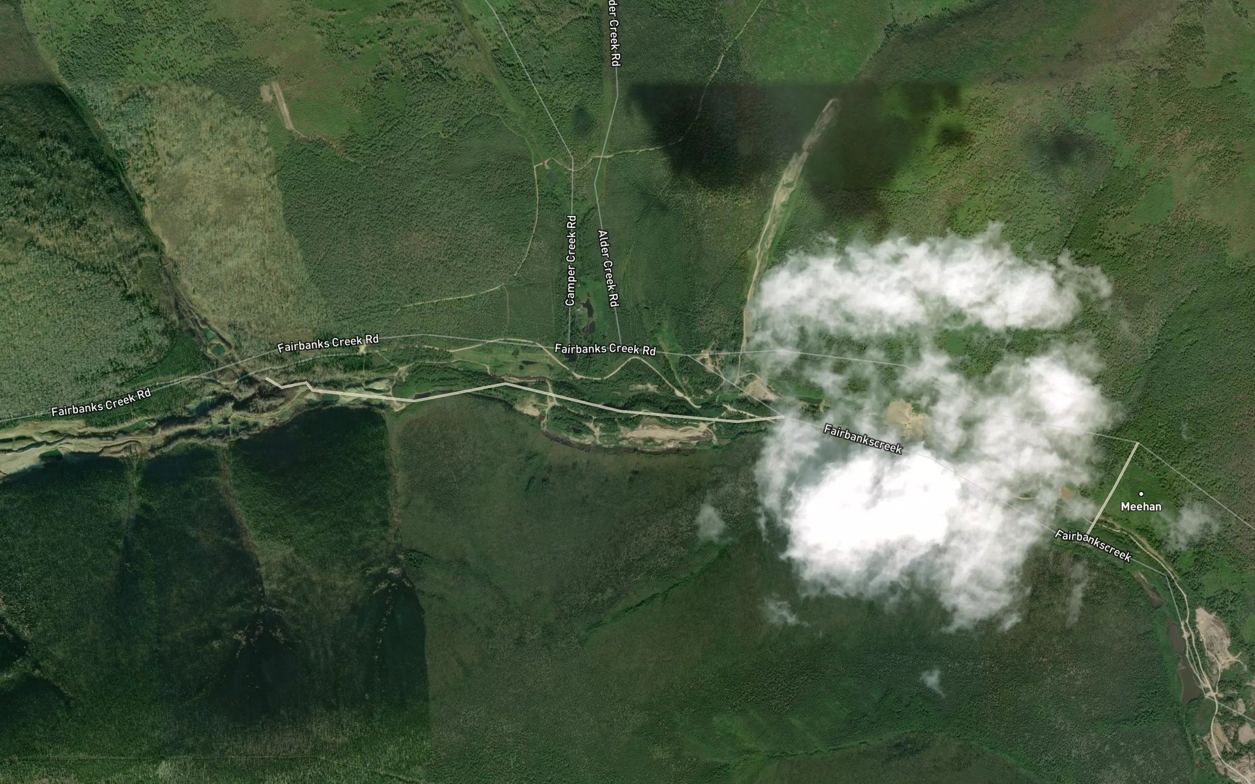 Satellite map of the Ginger Creek