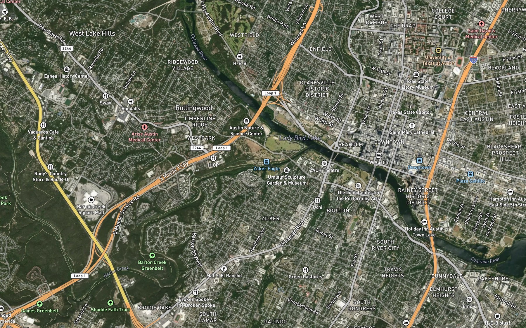 Satellite map of the Eliza Spring