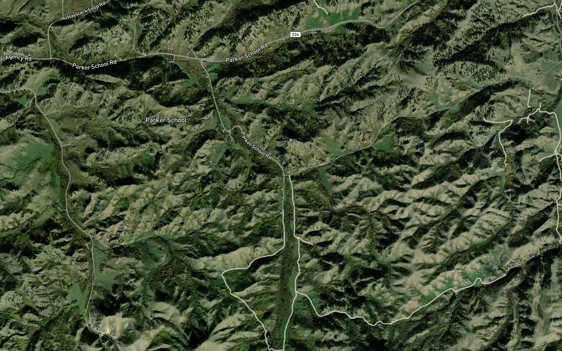 Satellite map of the Small Boy Creek