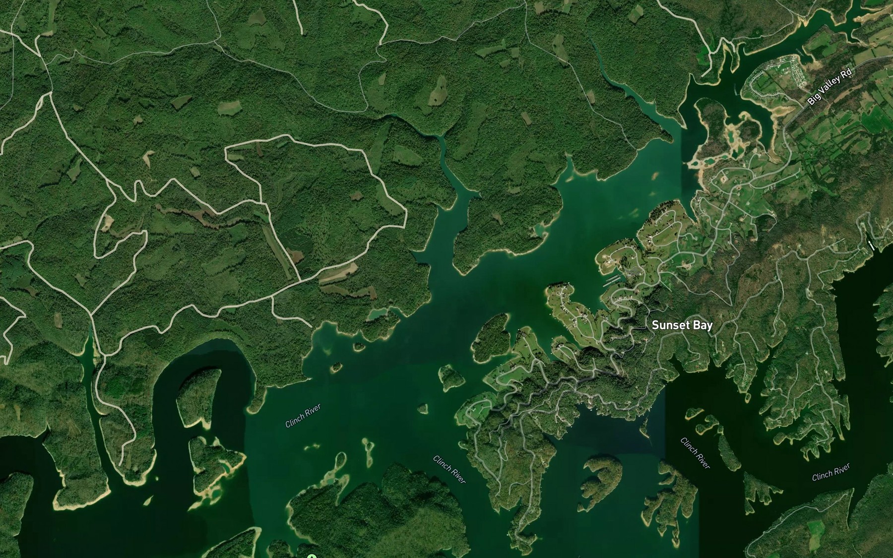 Satellite map of the Clear Creek