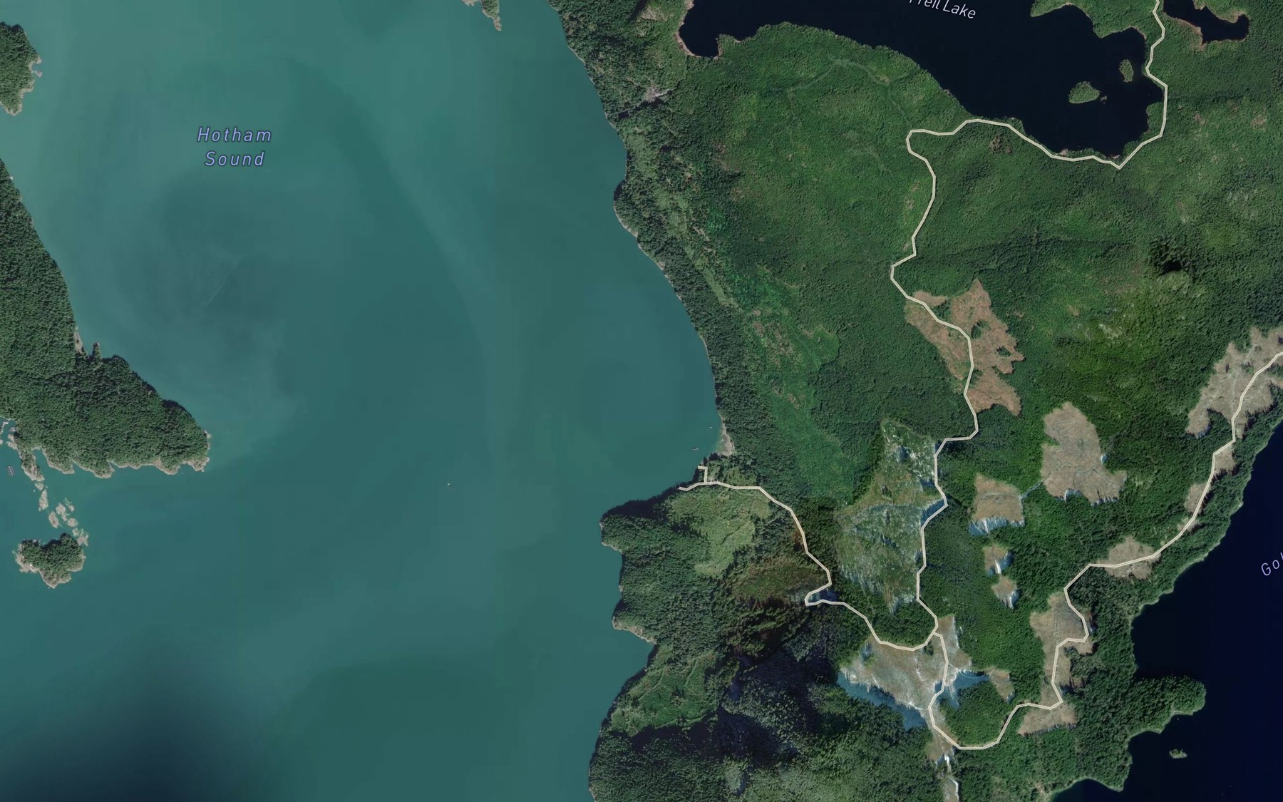 Satellite map of the Granville Bay