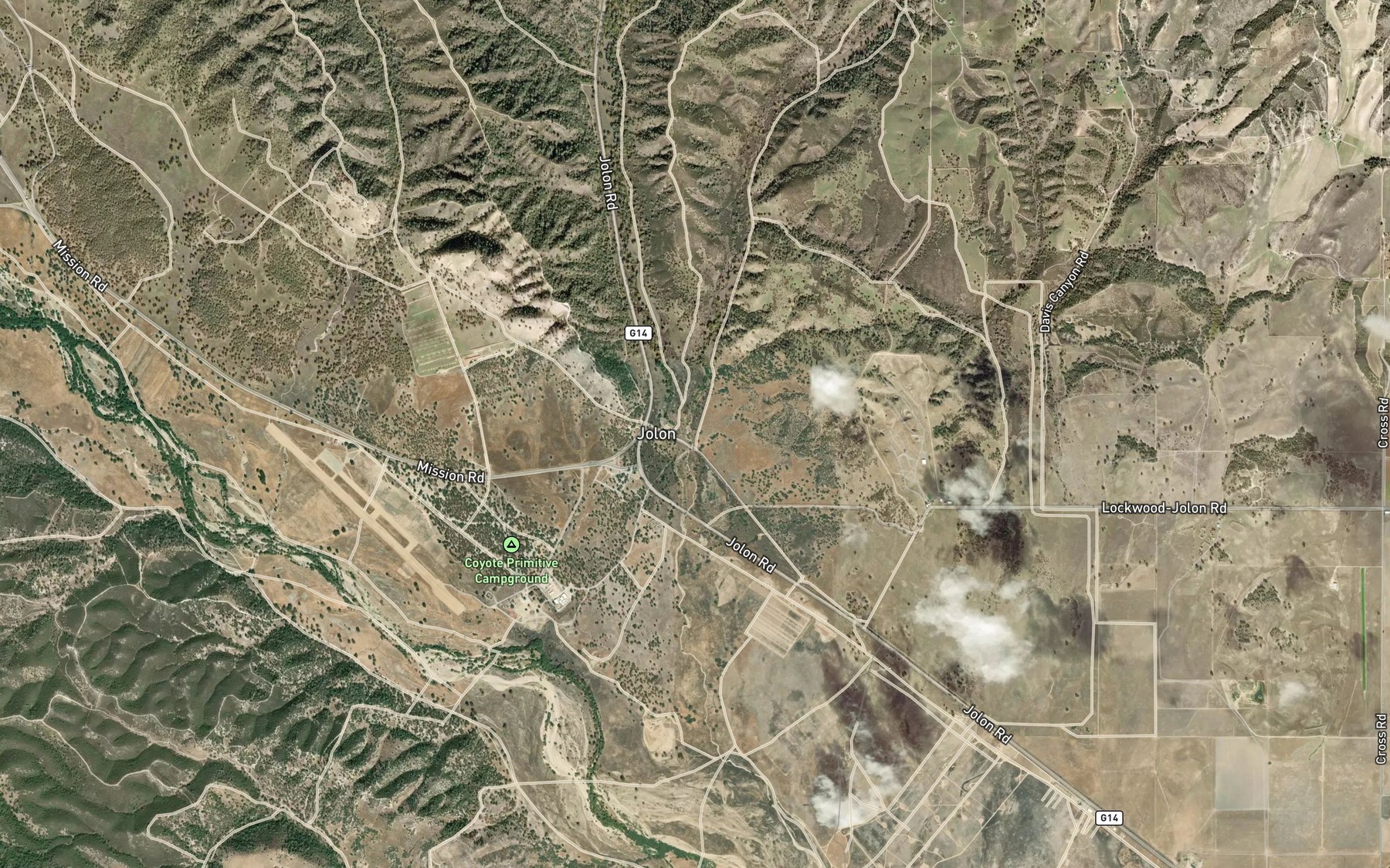 Satellite map of the Murry Creek