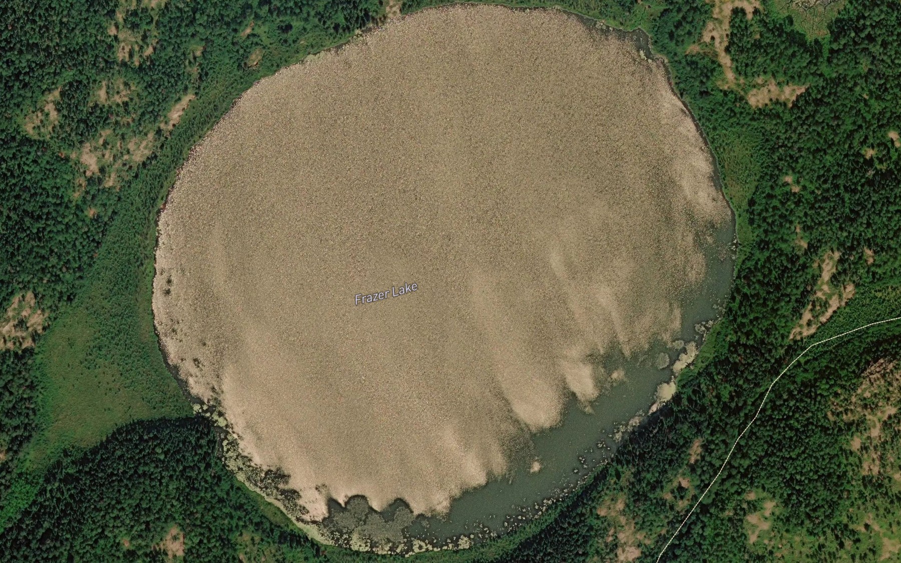 Satellite map of the Frazer Lake