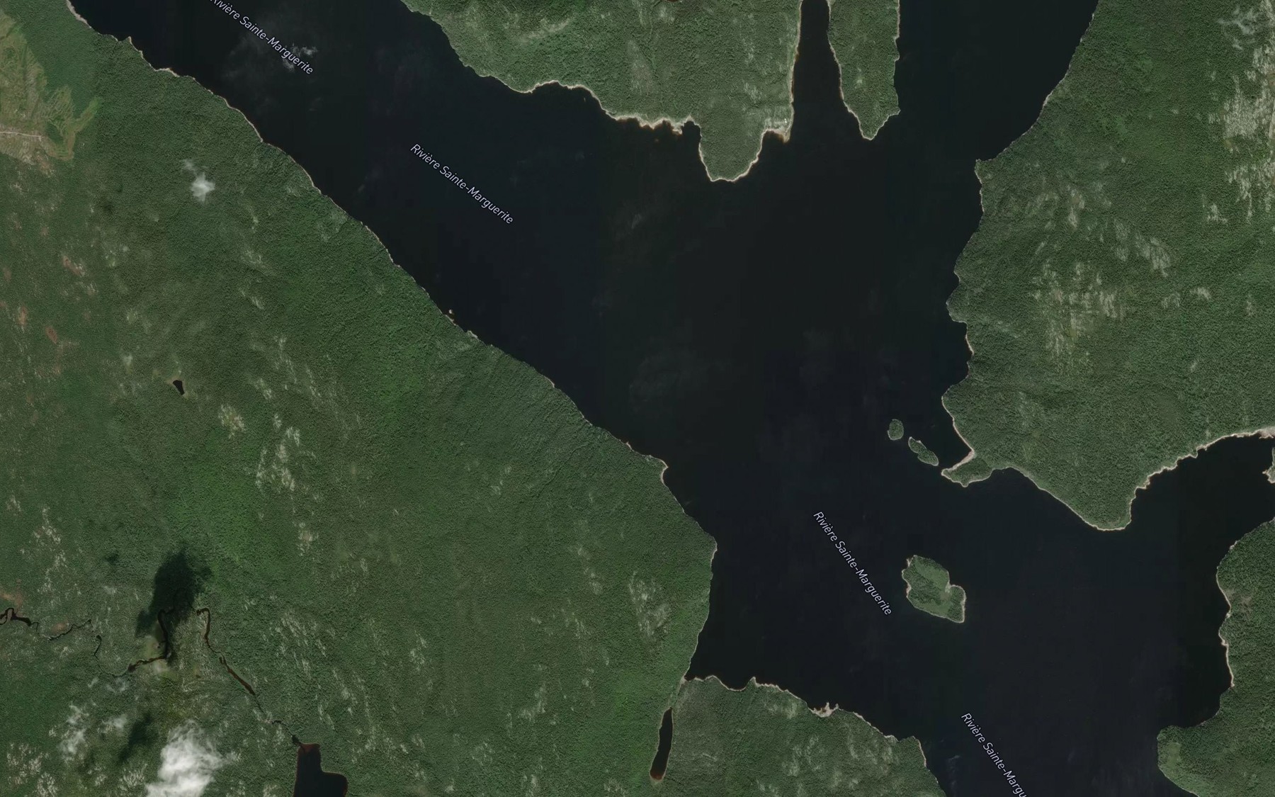 Satellite map of the Rapides Kaupishekasht