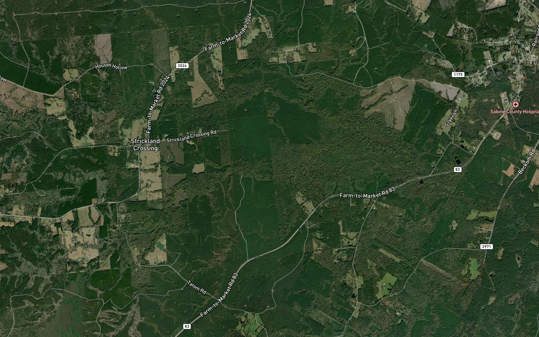 Satellite map of the Dry Branch