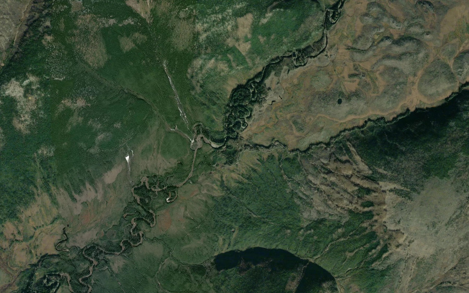 Satellite map of the Duncan Creek