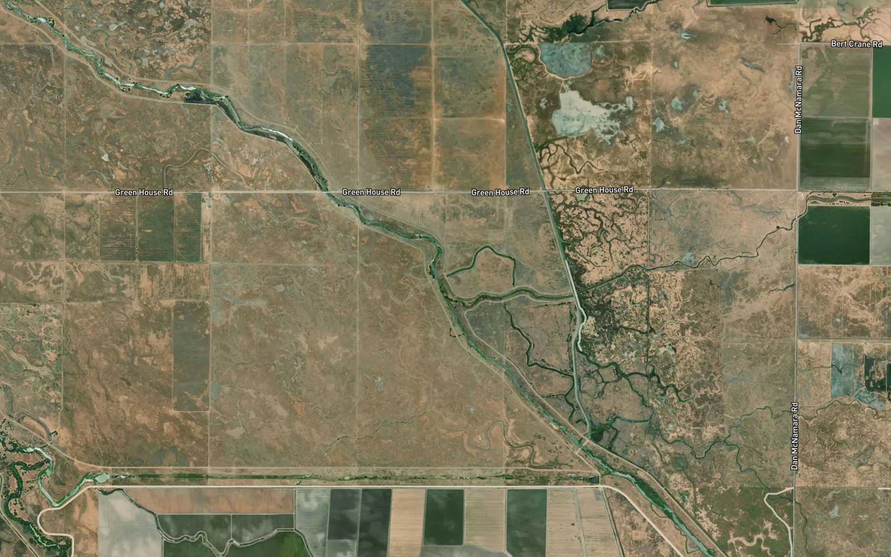 Satellite map of the Owens Creek