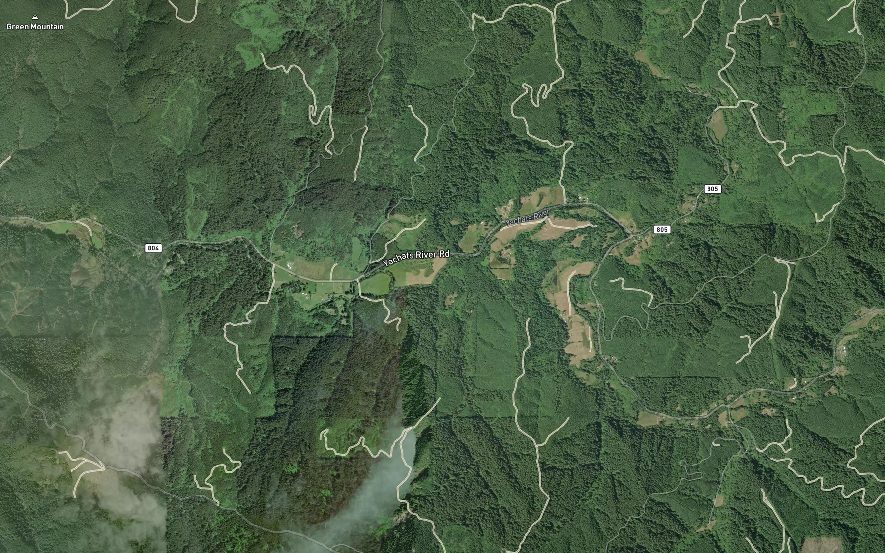 Satellite map of the Wenner Creek