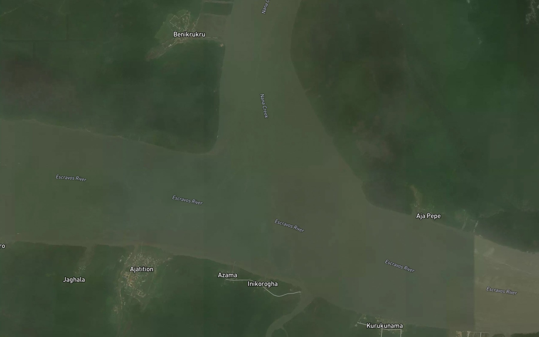 Satellite map of the Nana Creek