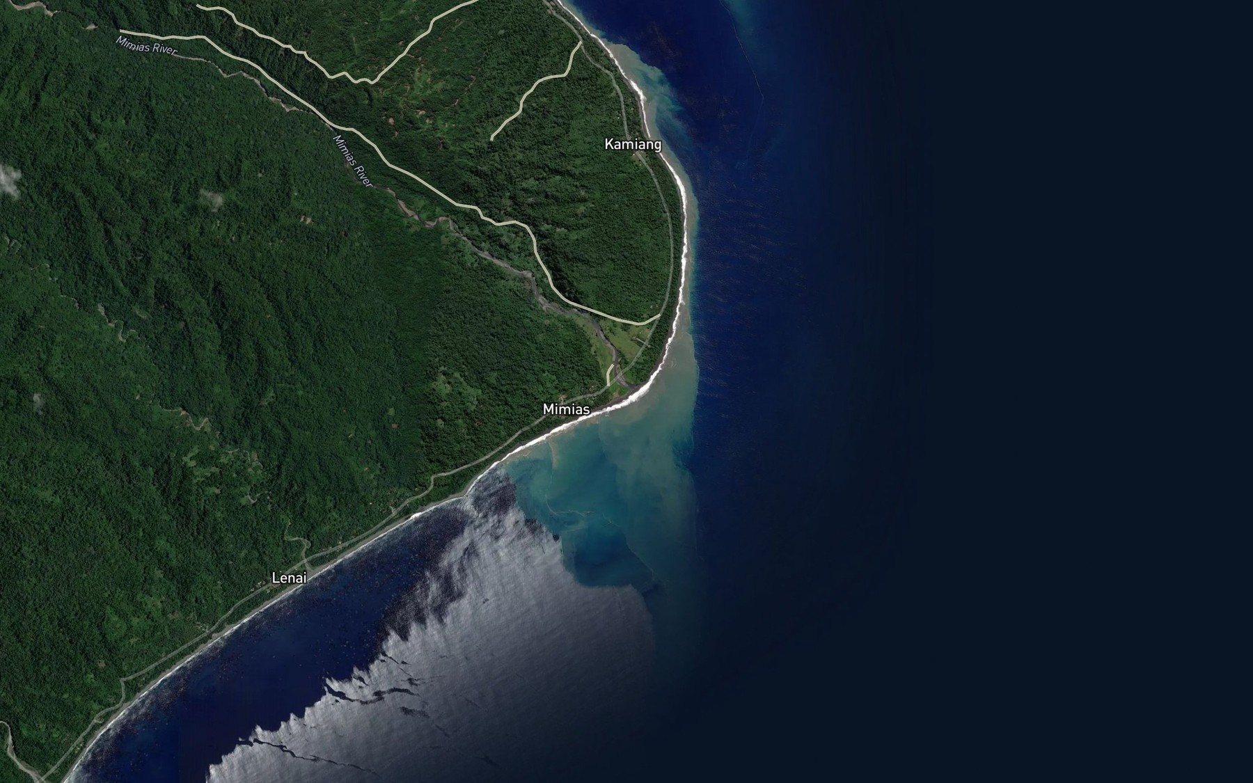 Satellite map of the Mimias River