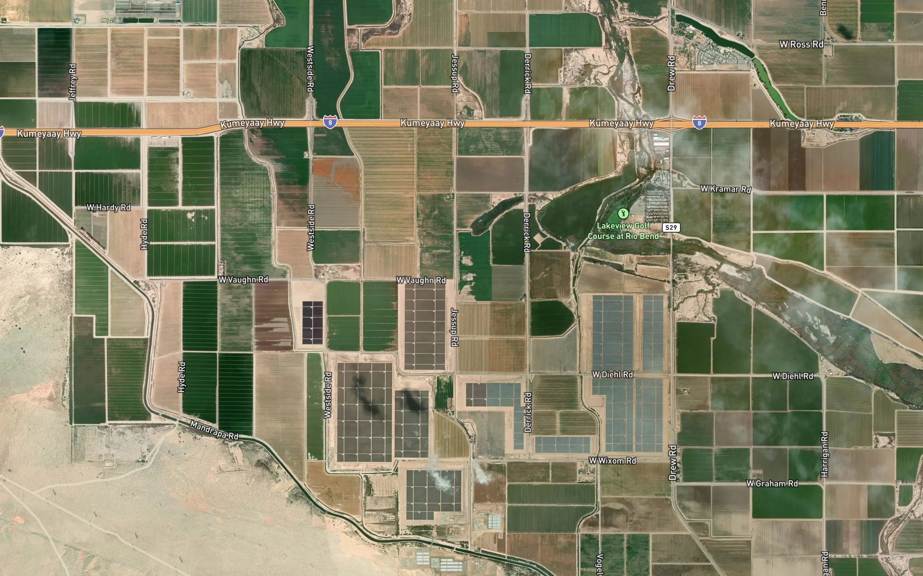 Satellite map of the Wixom Drain
