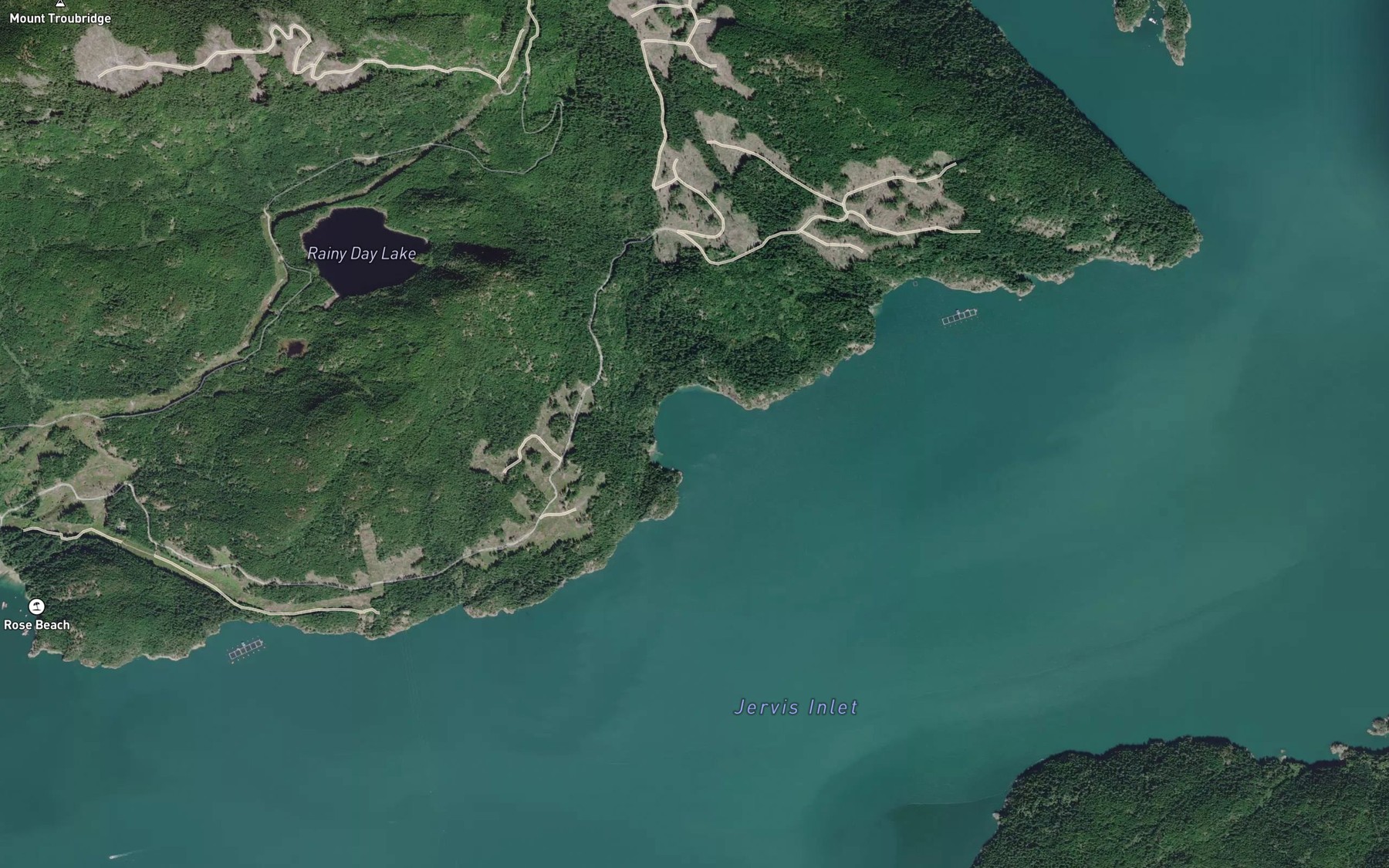 Satellite map of the Fairview Bay