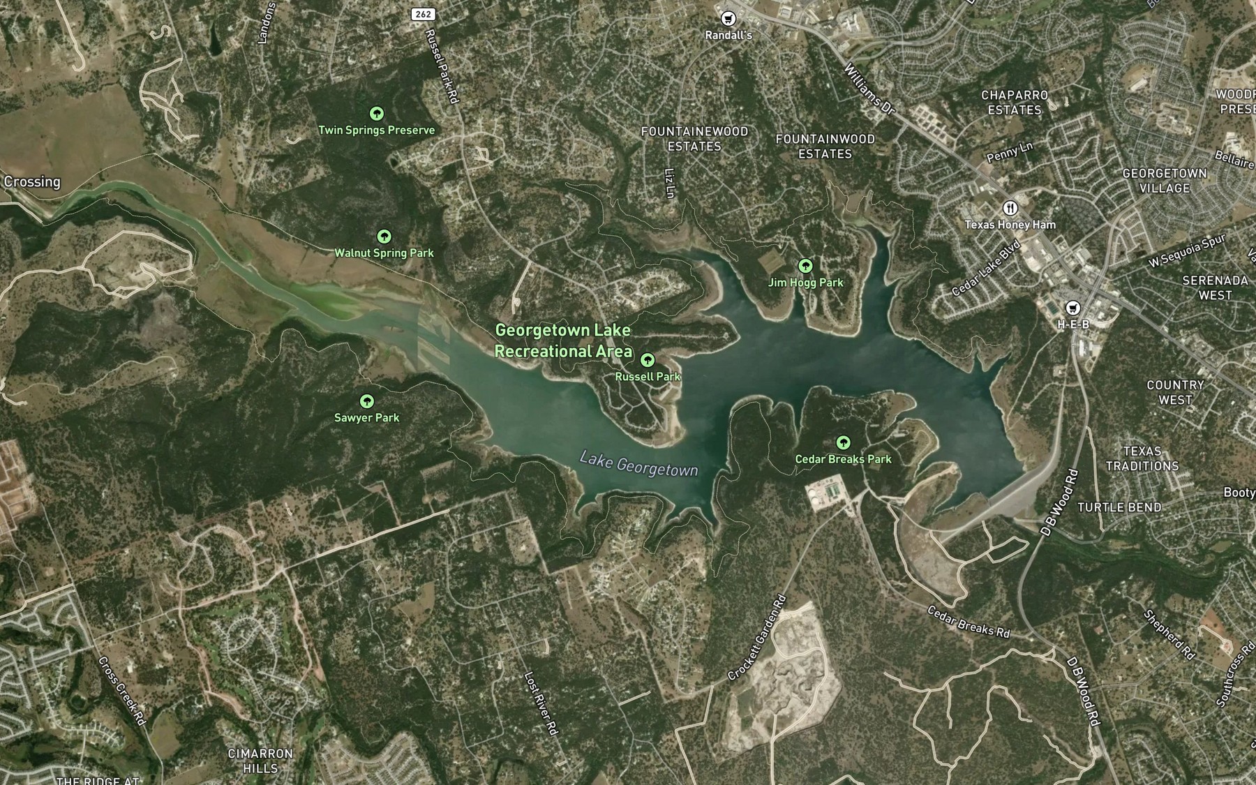Satellite map of the Knight Spring