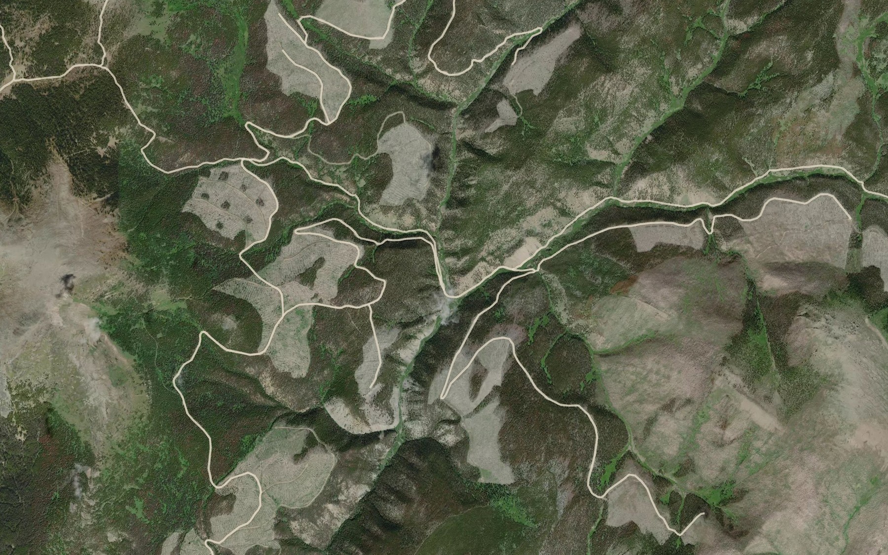 Satellite map of the Davey Jones Creek