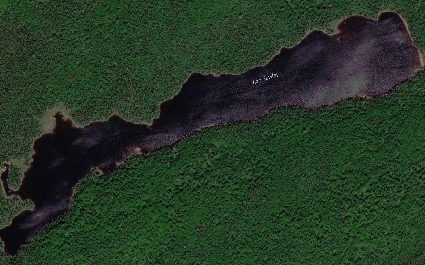 Satellite map of the Lac Pawley