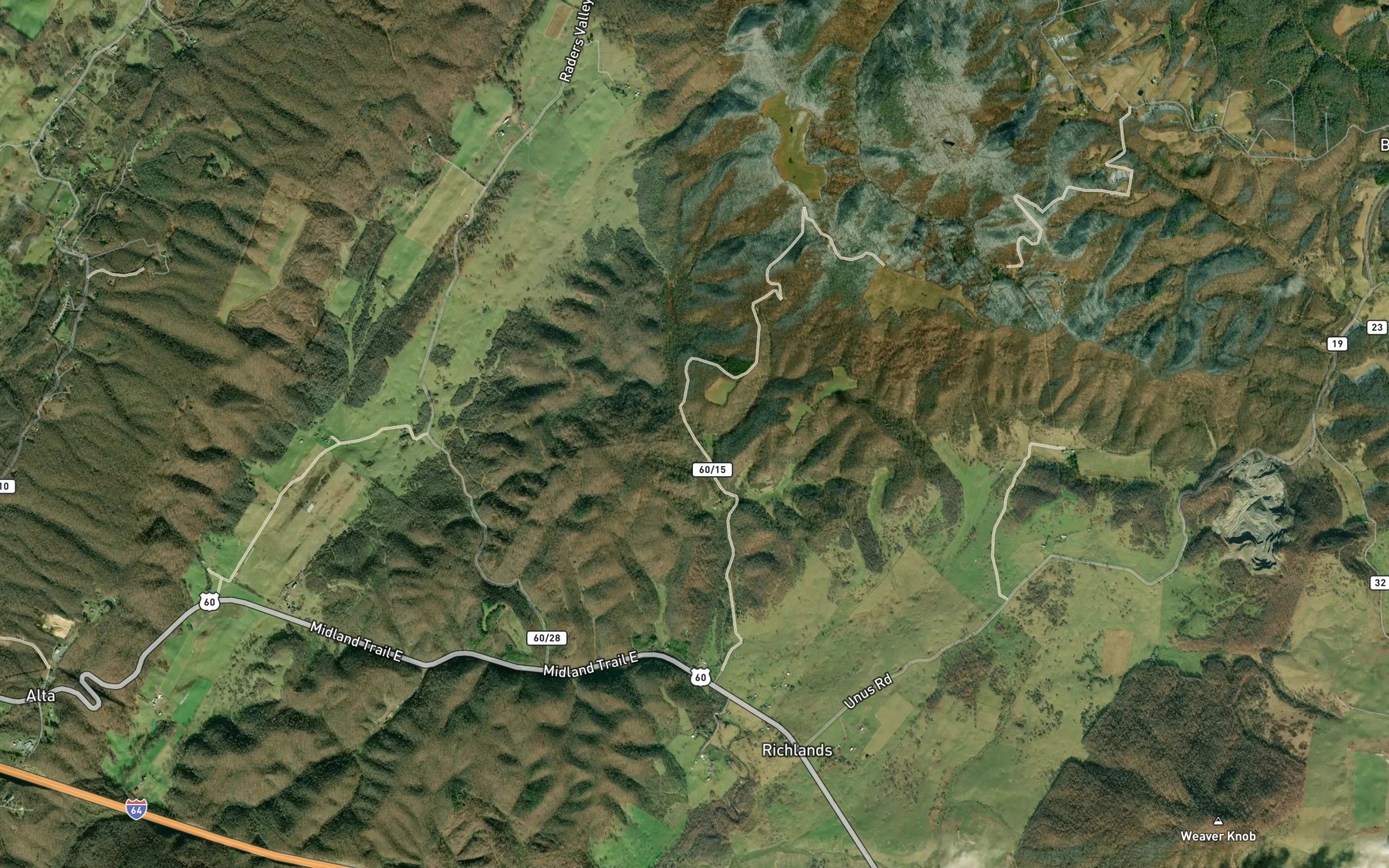 Satellite map of the Head Spring