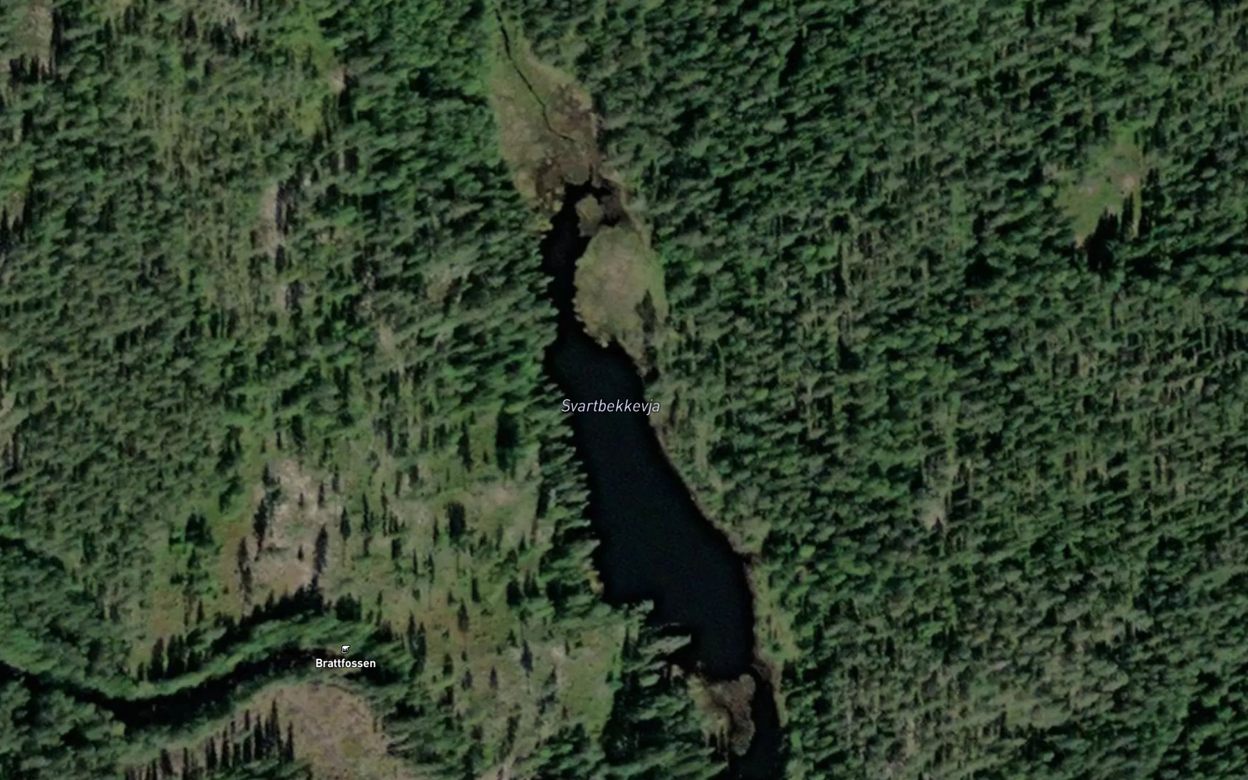 Satellite map of the Svartbekkevja
