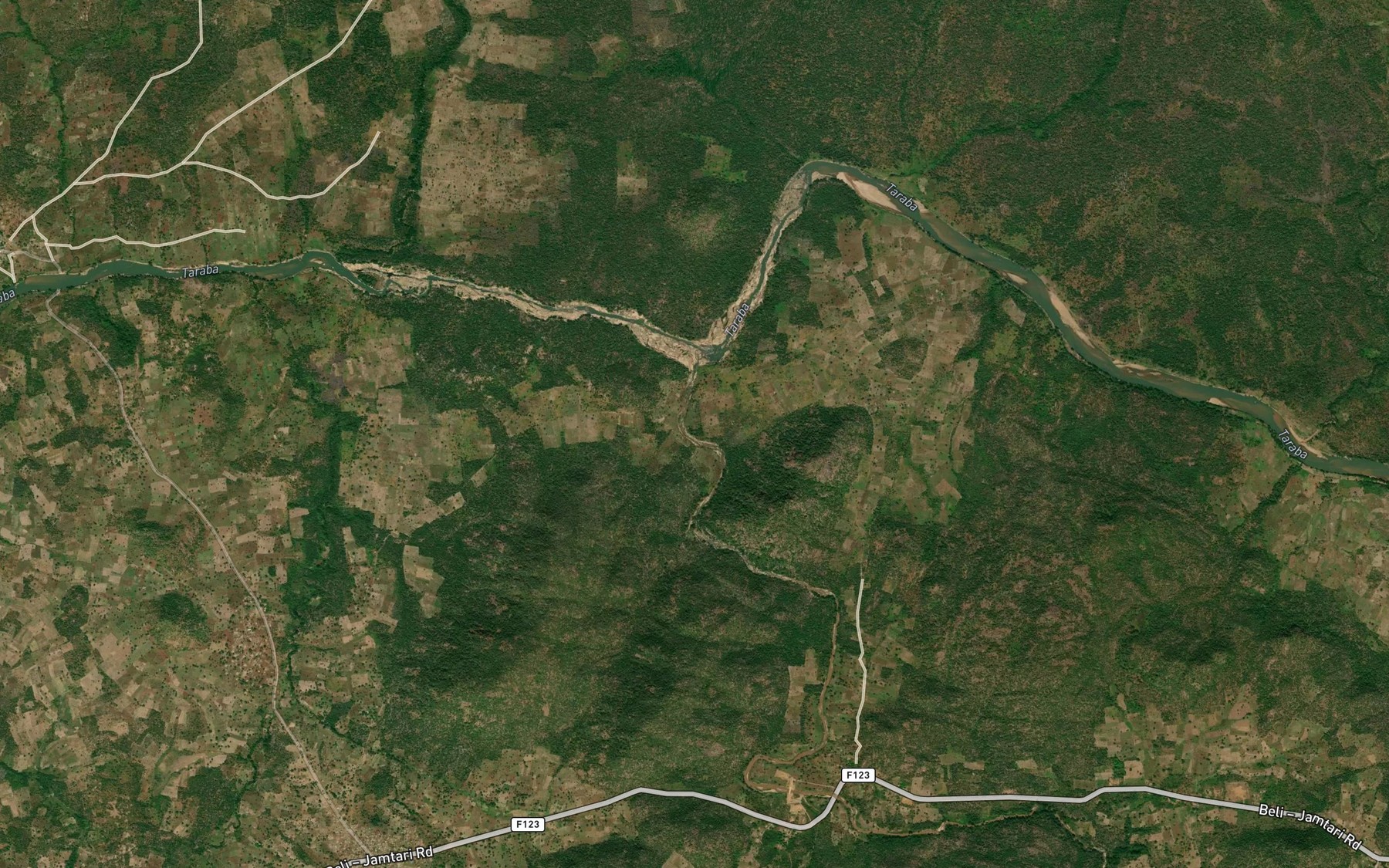 Satellite map of the River Ngabo