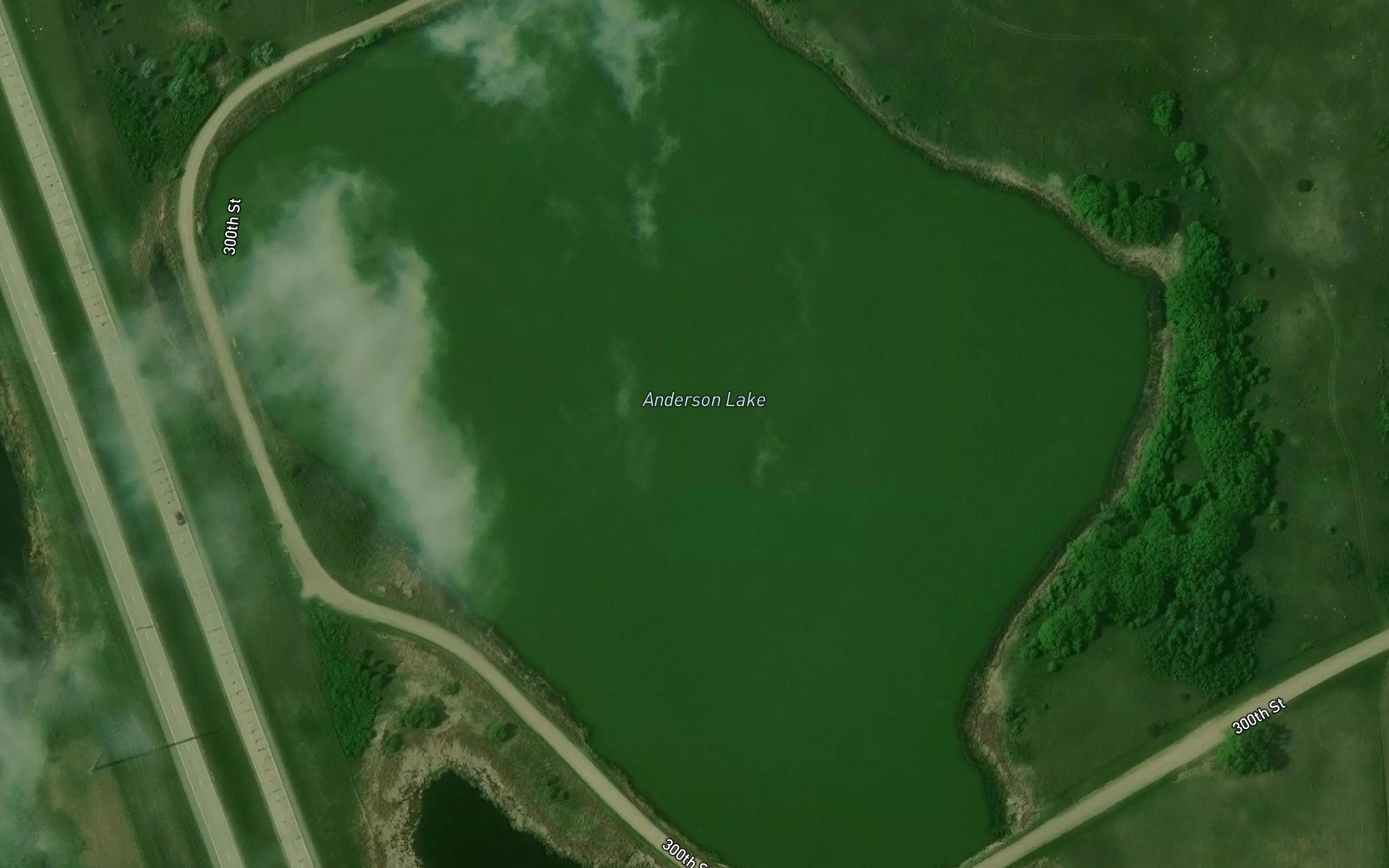 Satellite map of the Anderson Lake
