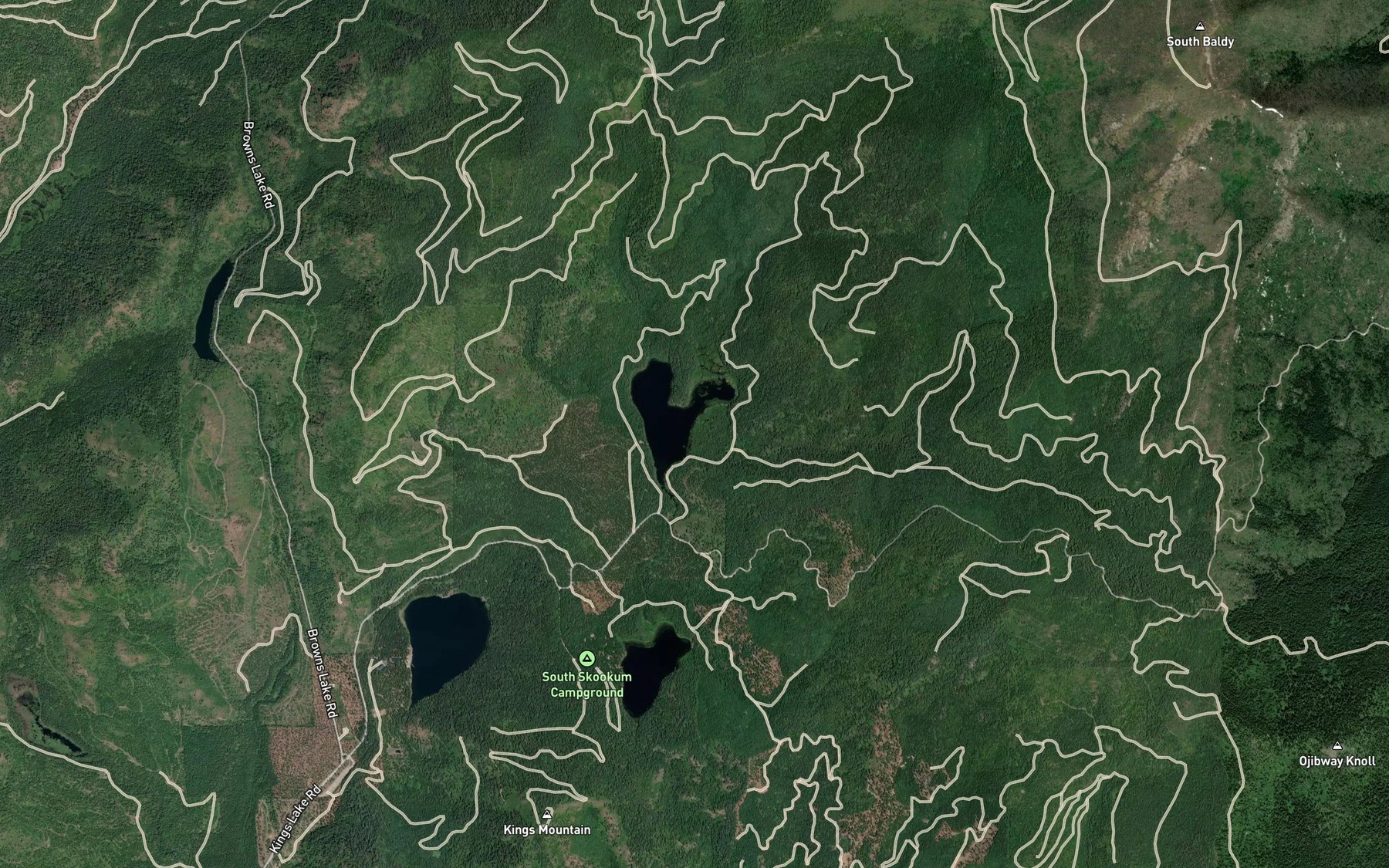 Satellite map of the Split Creek