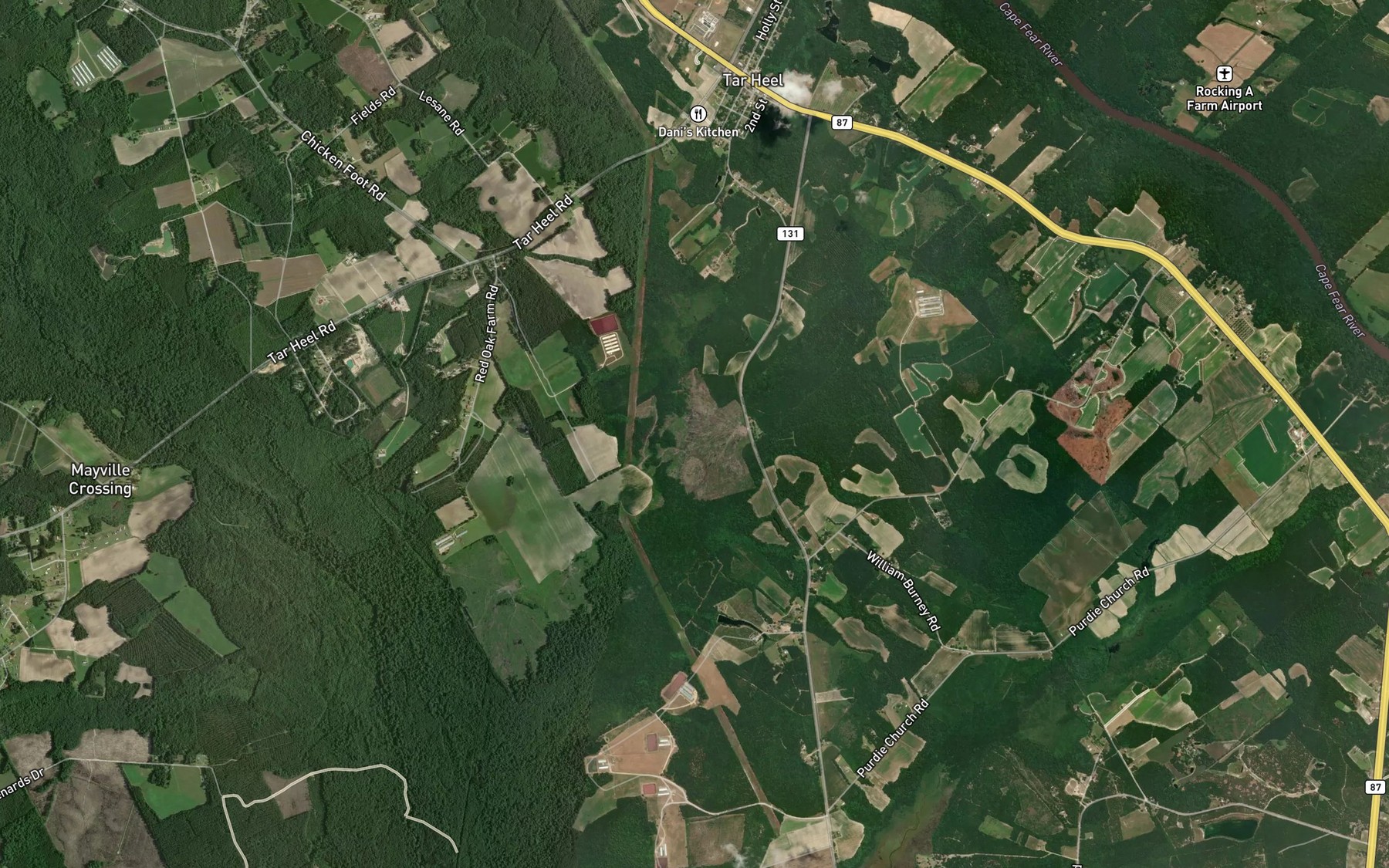Satellite map of the Crooked Bay Branch