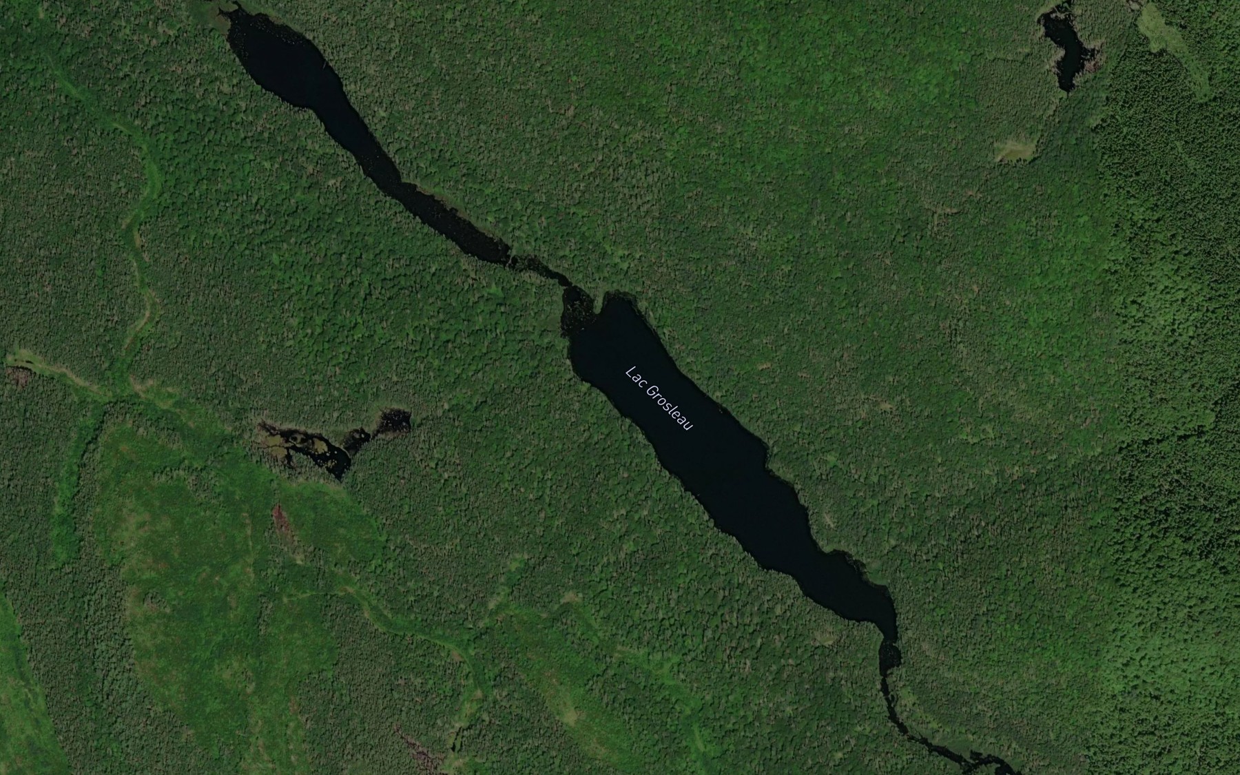 Satellite map of the Lac Grosleau