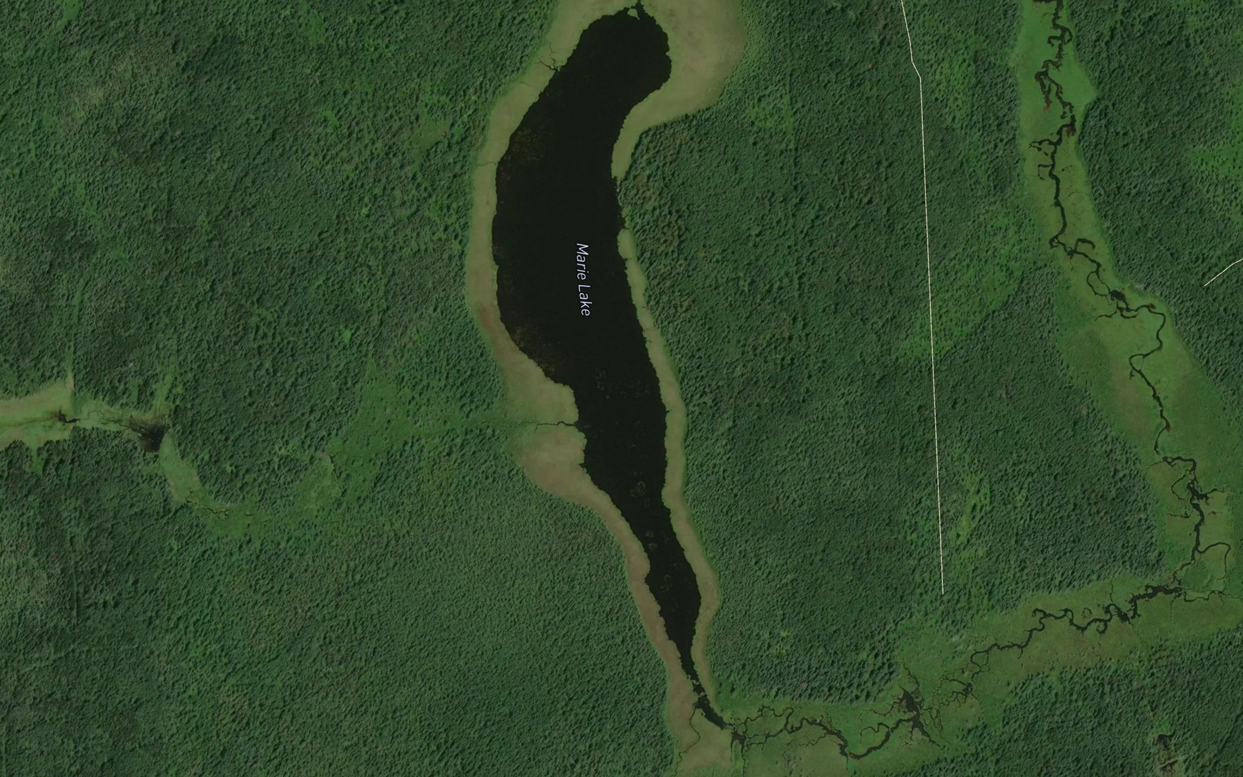 Satellite map of the Marie Lake