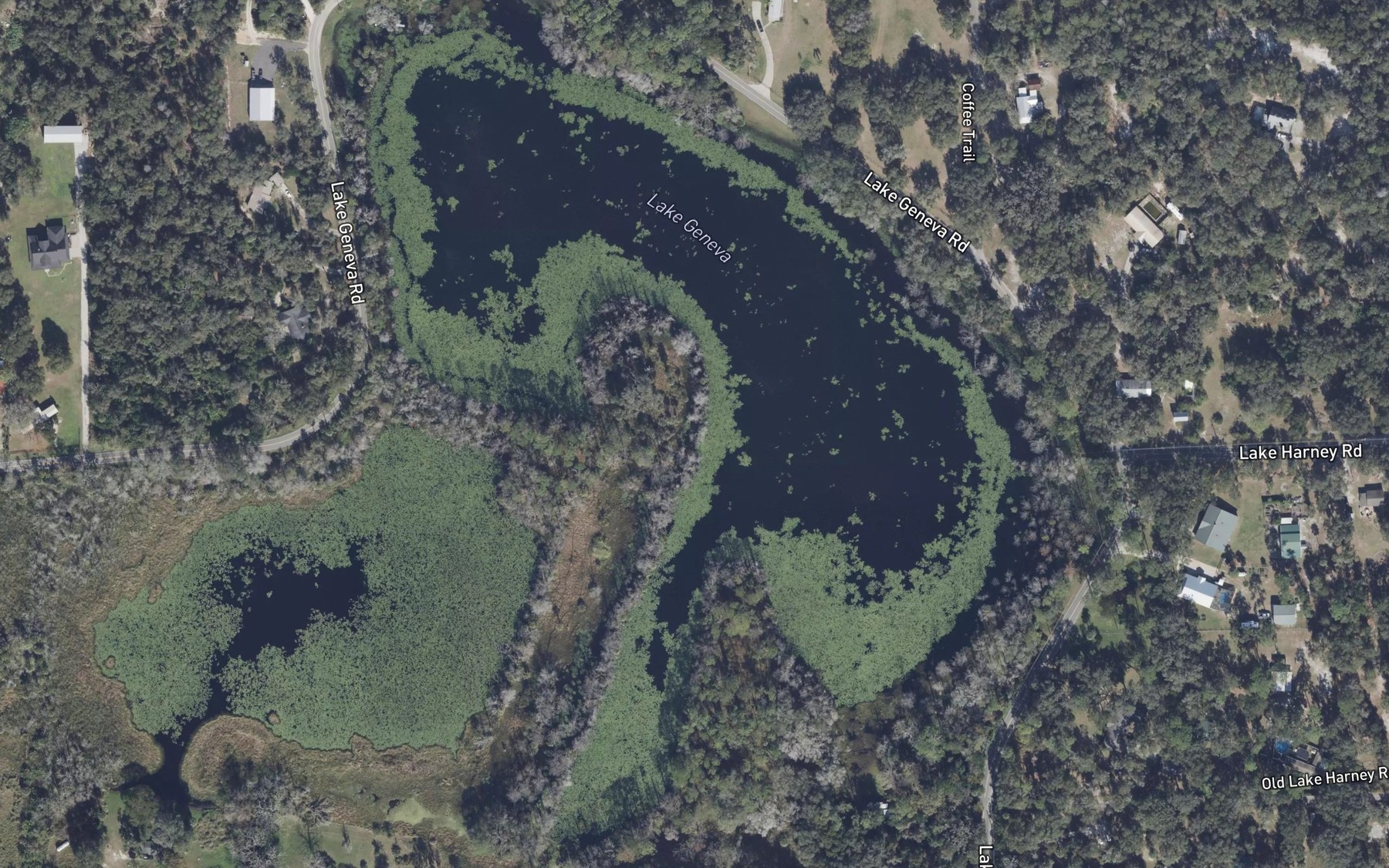 Satellite map of the Lake Geneva