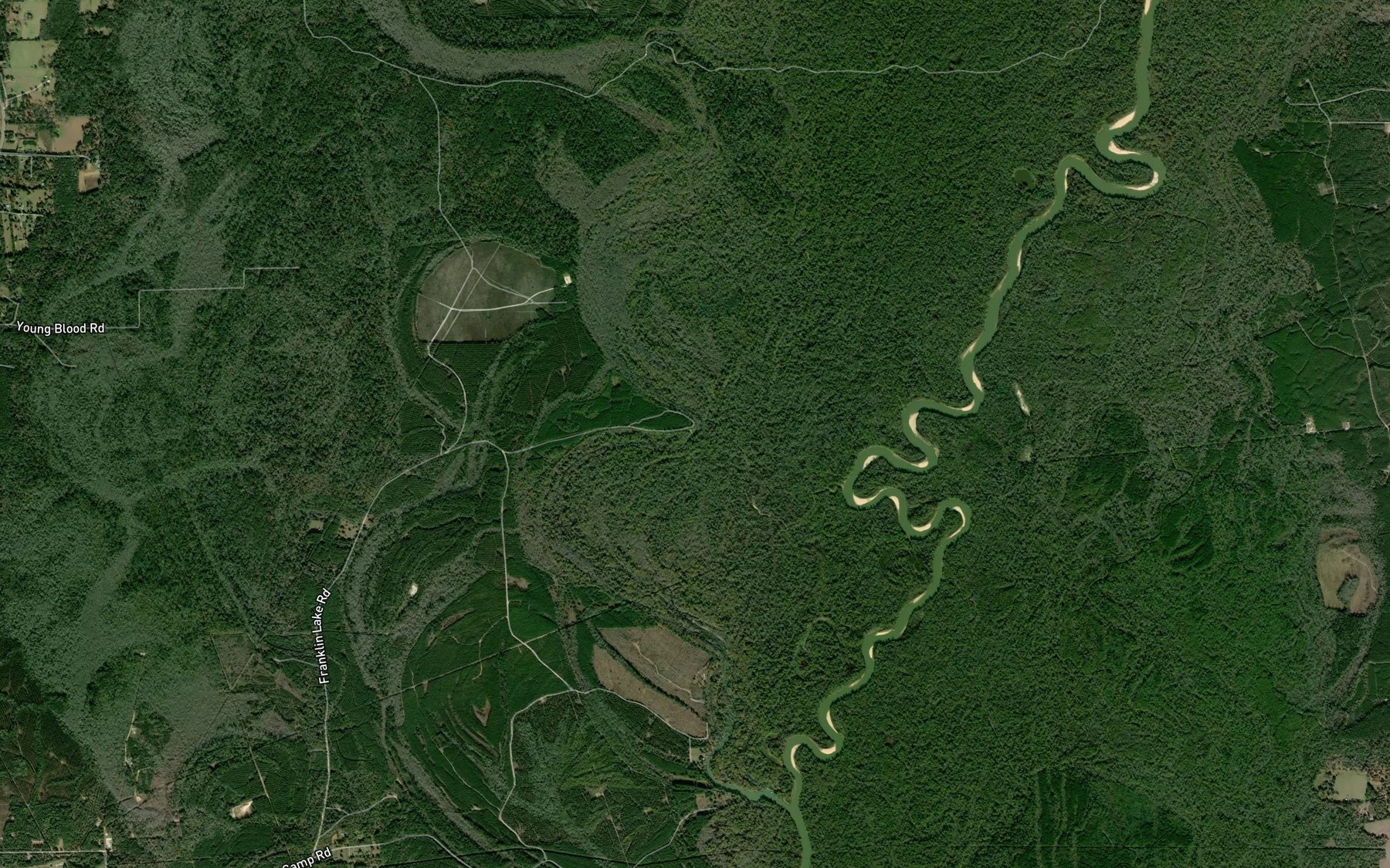 Satellite map of the Franklin Lake
