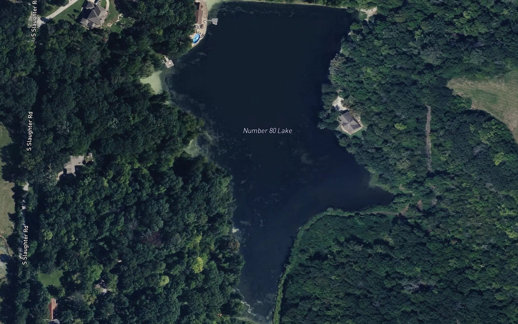 Satellite map of the Number 80 Lake