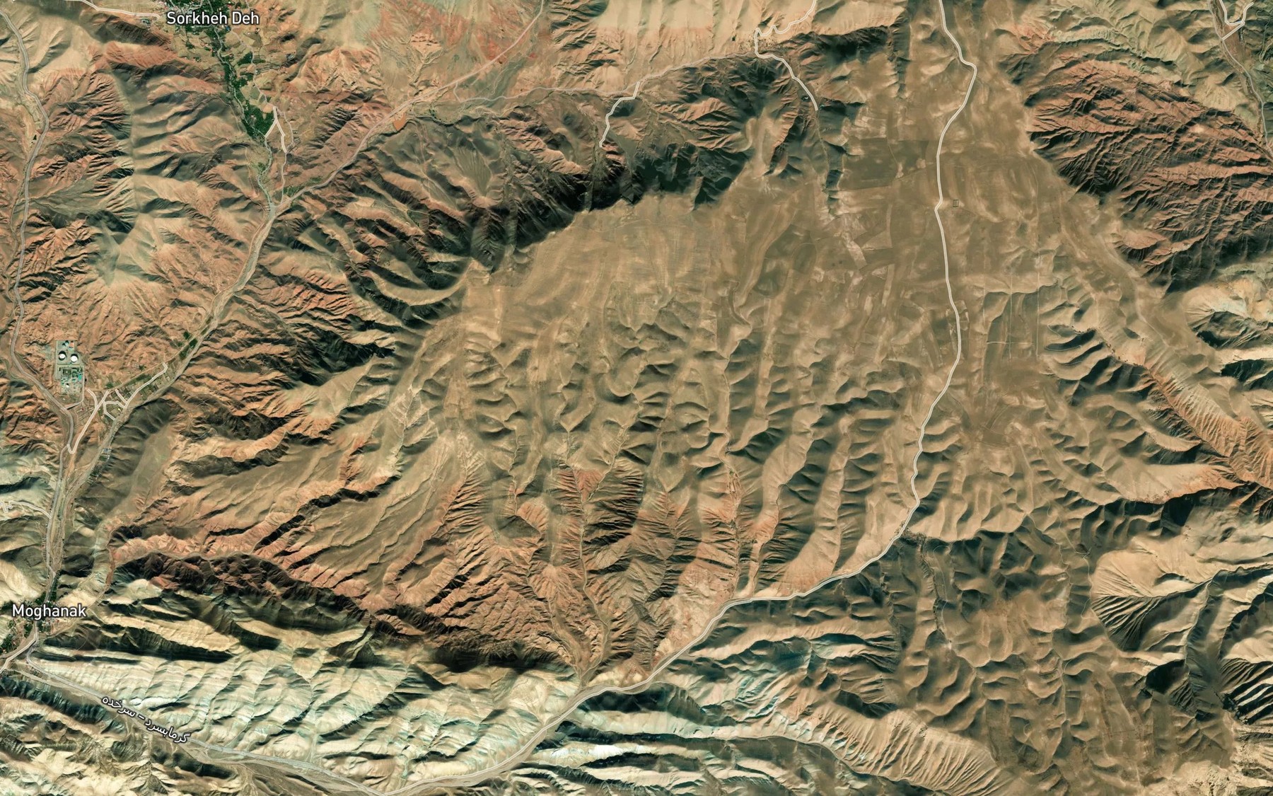 Satellite map of the Cheshmeh-ye Sorkheh Cheshmeh